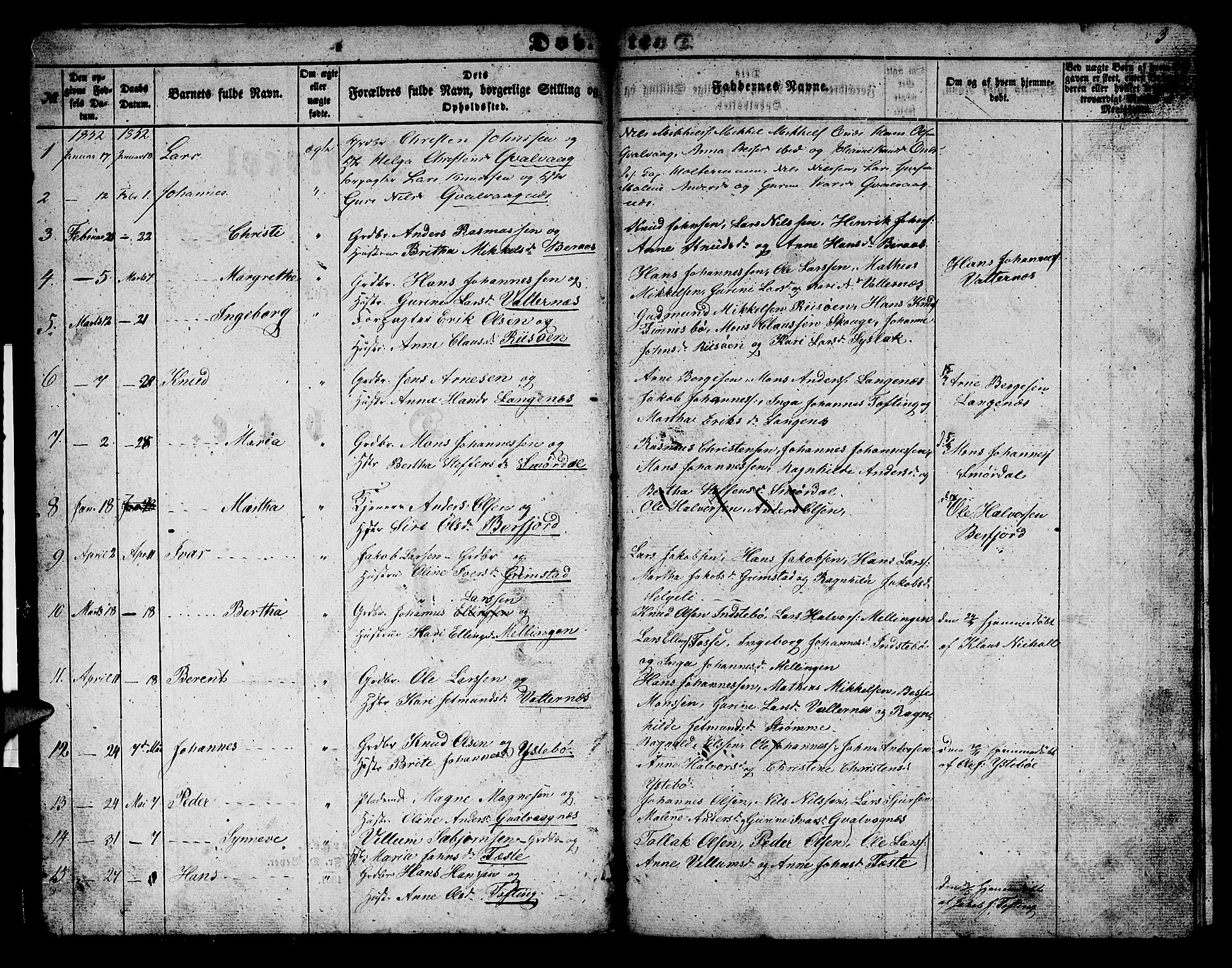 Alversund Sokneprestembete, SAB/A-73901/H/Ha/Hab: Parish register (copy) no. B 1, 1852-1865