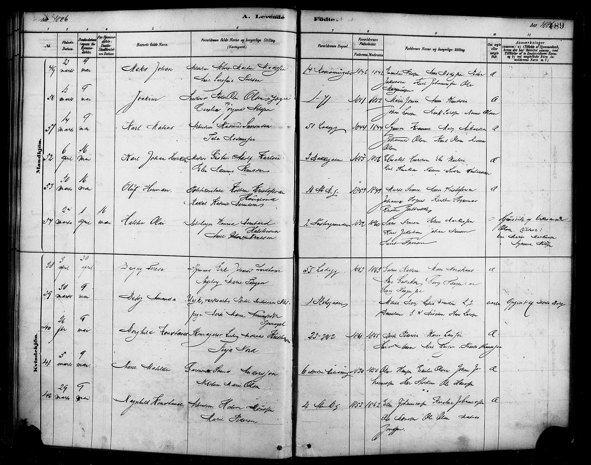 Sandviken Sokneprestembete, AV/SAB-A-77601/H/Ha/L0004: Parish register (official) no. B 1, 1878-1891, p. 189