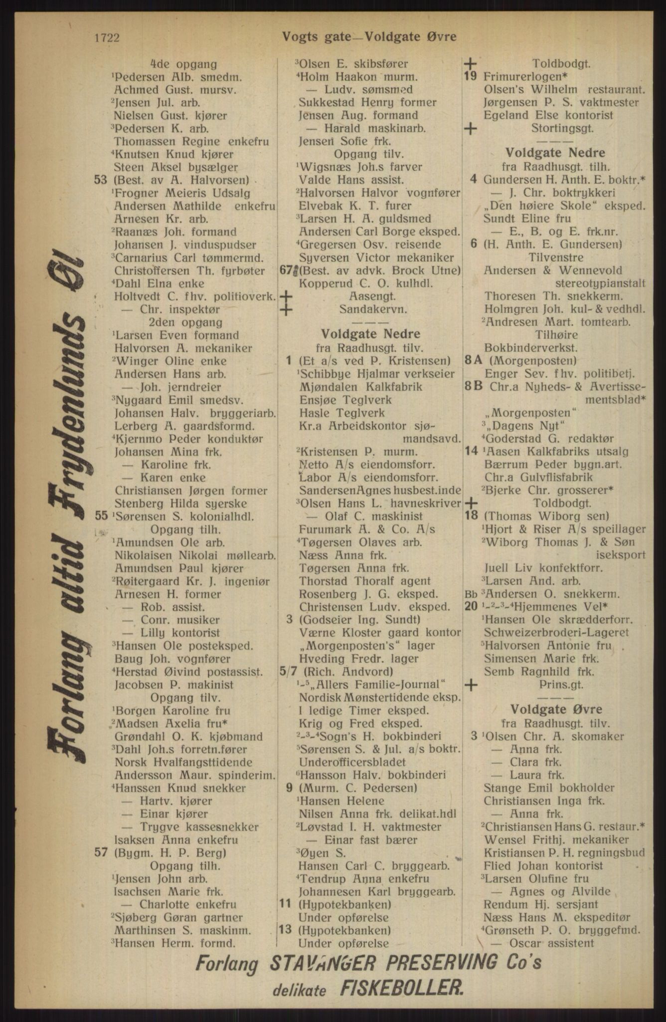 Kristiania/Oslo adressebok, PUBL/-, 1914, p. 1722