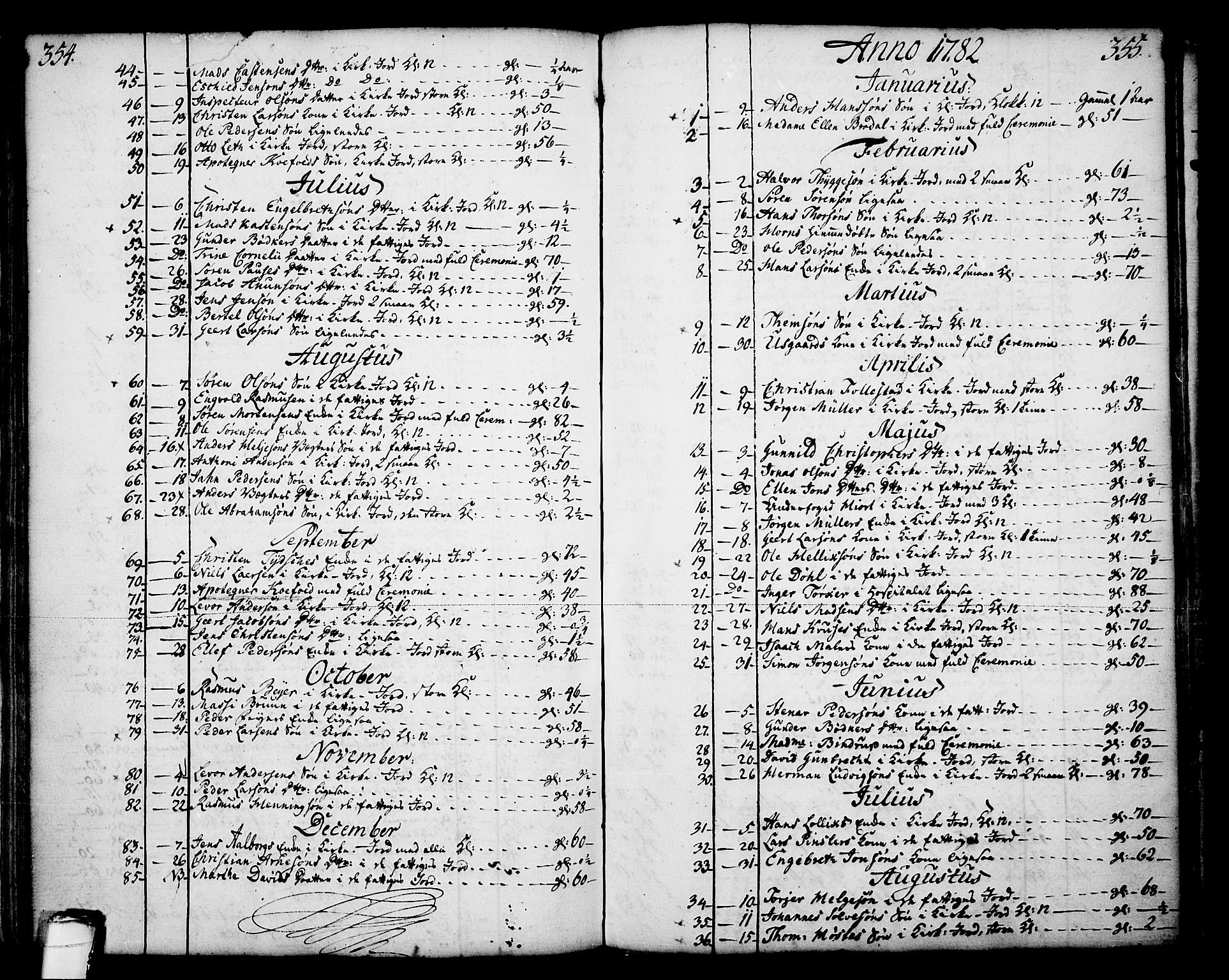 Skien kirkebøker, SAKO/A-302/F/Fa/L0003: Parish register (official) no. 3, 1755-1791, p. 354-355
