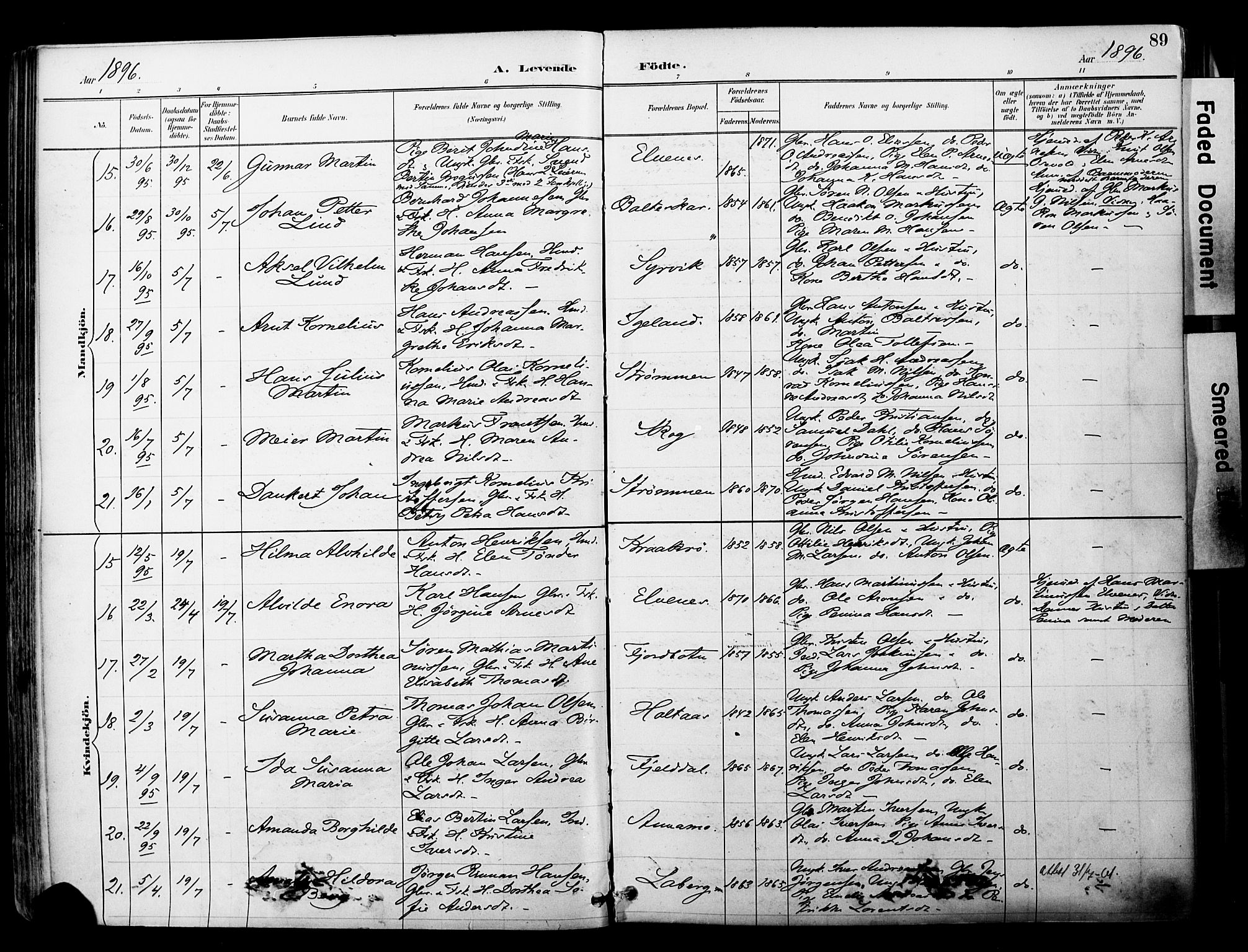 Ibestad sokneprestembete, SATØ/S-0077/H/Ha/Haa/L0012kirke: Parish register (official) no. 12, 1890-1900, p. 89