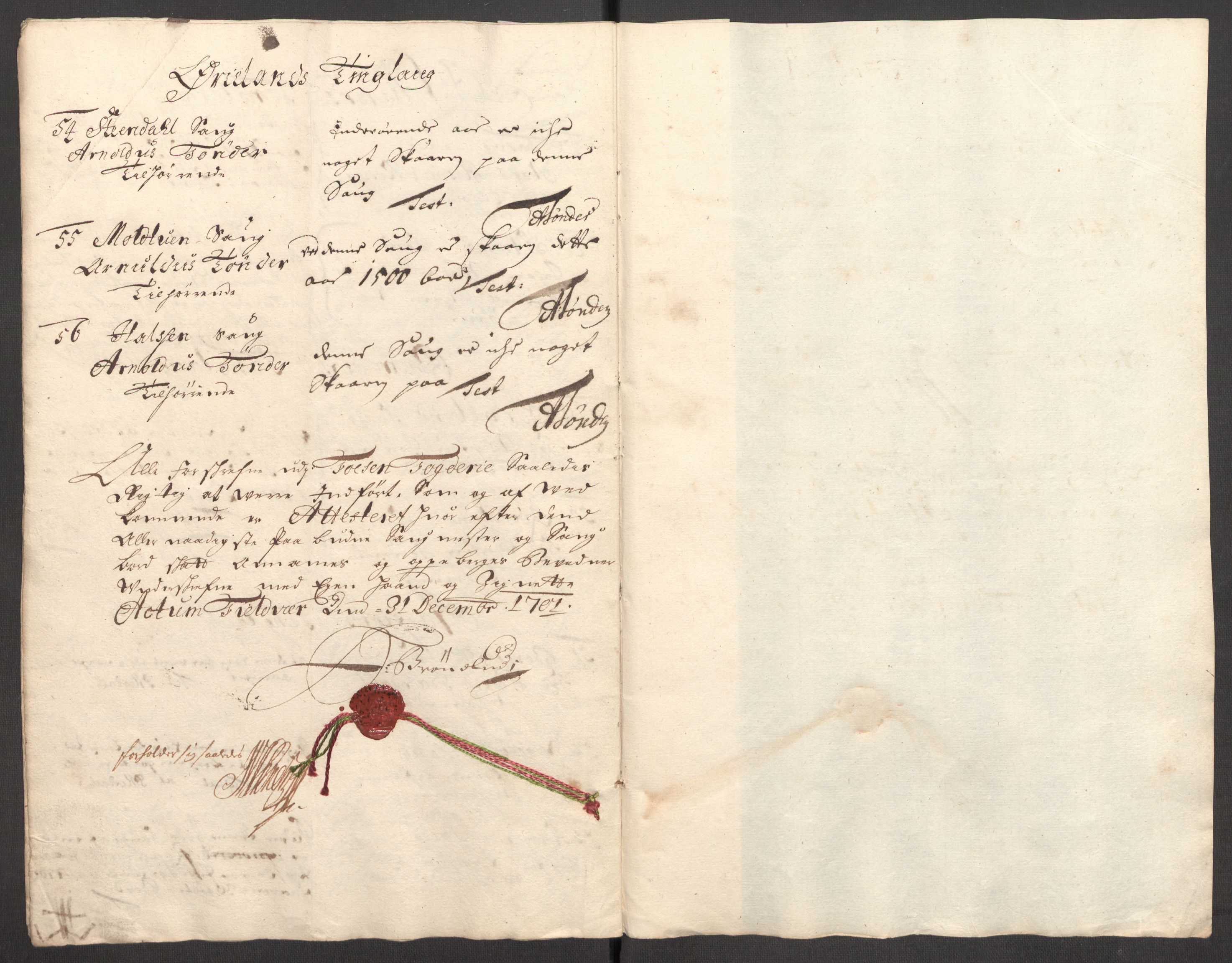 Rentekammeret inntil 1814, Reviderte regnskaper, Fogderegnskap, AV/RA-EA-4092/R57/L3854: Fogderegnskap Fosen, 1700-1701, p. 354