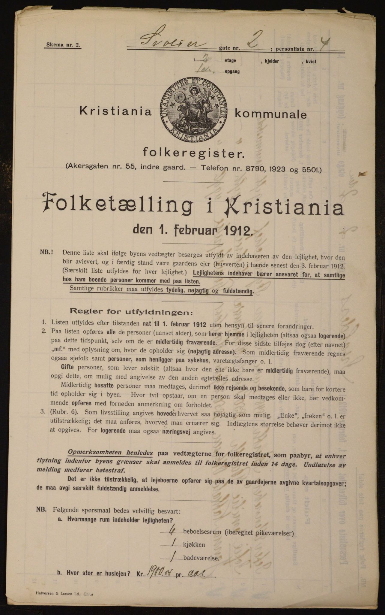 OBA, Municipal Census 1912 for Kristiania, 1912, p. 106273