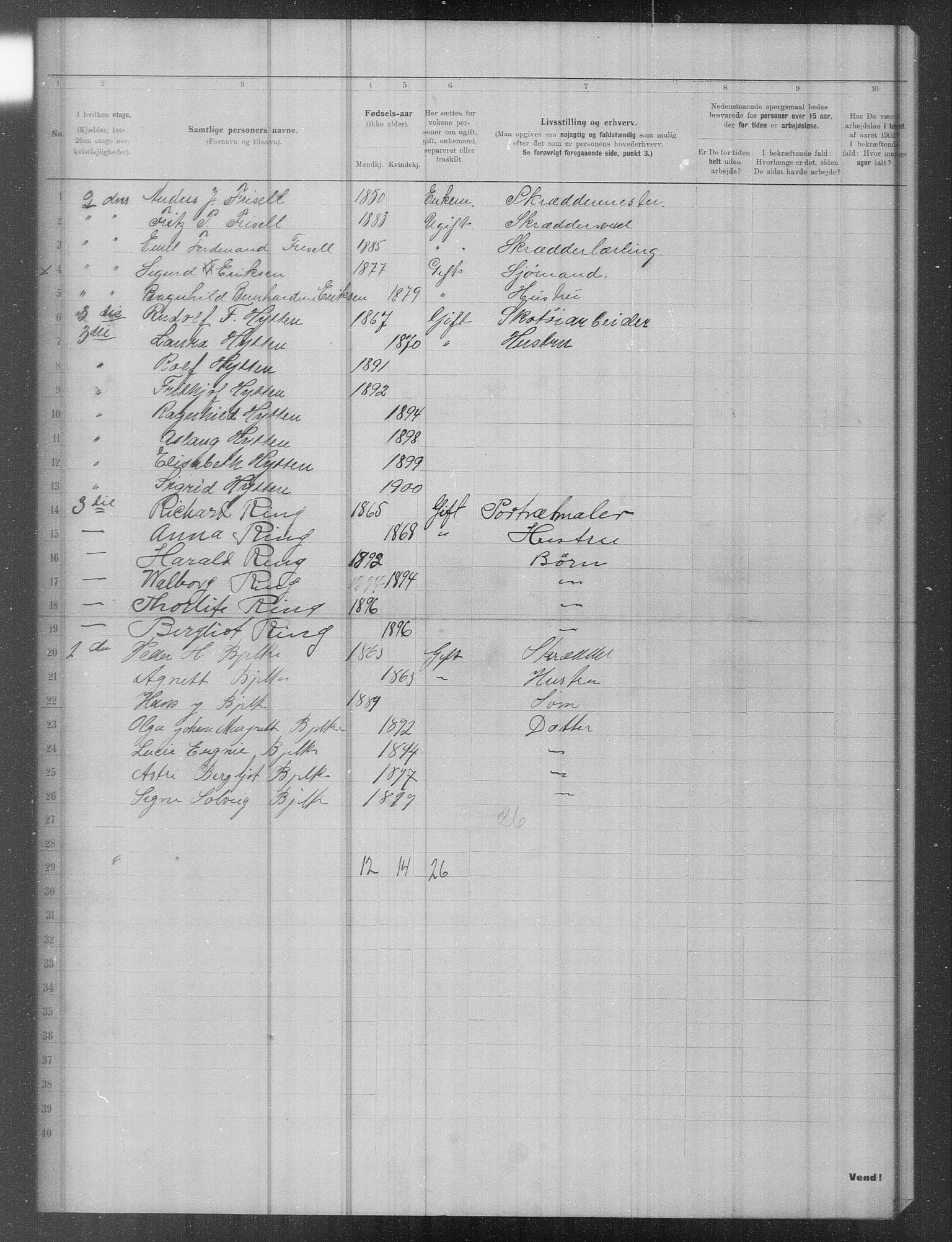 OBA, Municipal Census 1902 for Kristiania, 1902, p. 16013