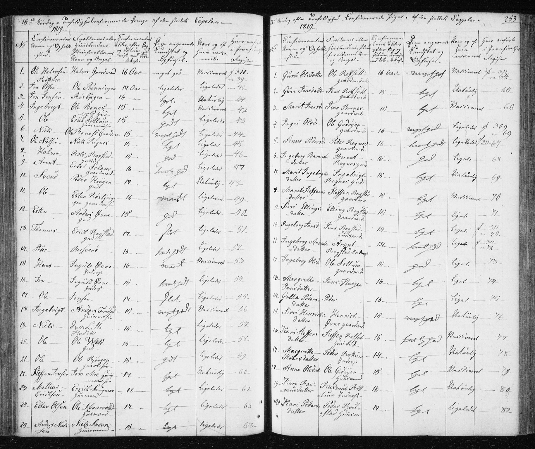 Ministerialprotokoller, klokkerbøker og fødselsregistre - Sør-Trøndelag, SAT/A-1456/687/L1017: Parish register (copy) no. 687C01, 1816-1837, p. 253