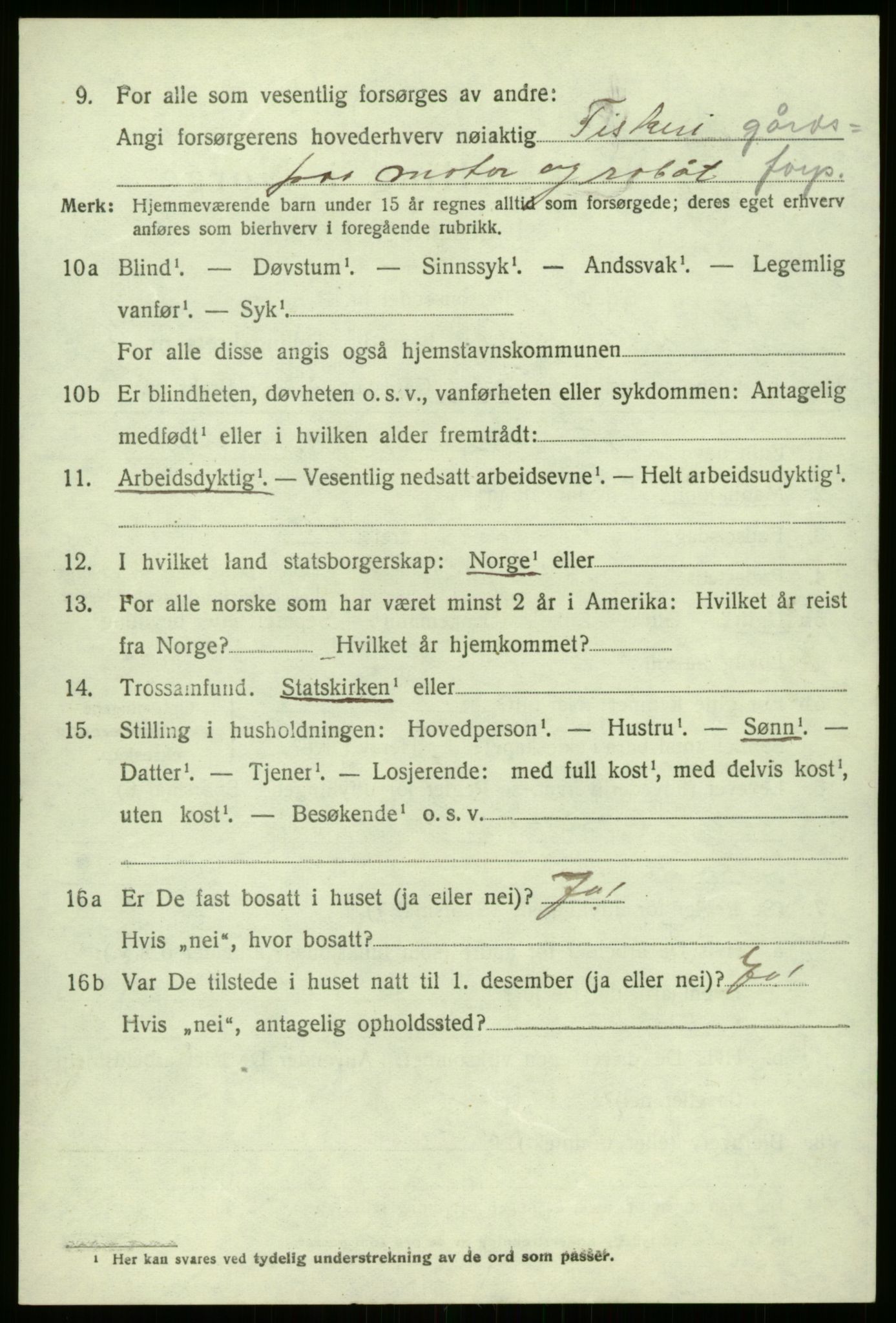 SAB, 1920 census for Askvoll, 1920, p. 5945