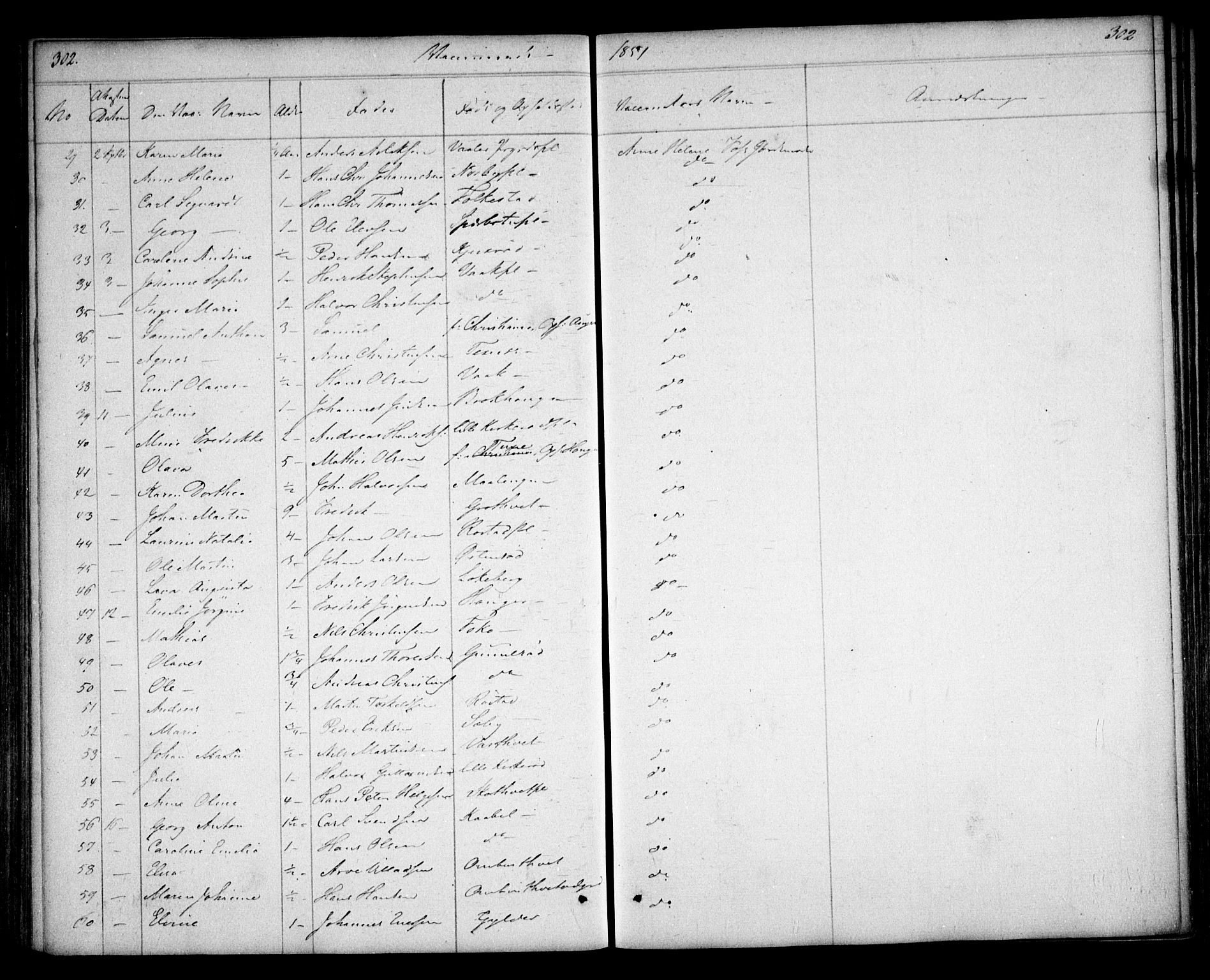 Våler prestekontor Kirkebøker, AV/SAO-A-11083/F/Fa/L0006: Parish register (official) no. I 6, 1840-1861, p. 302