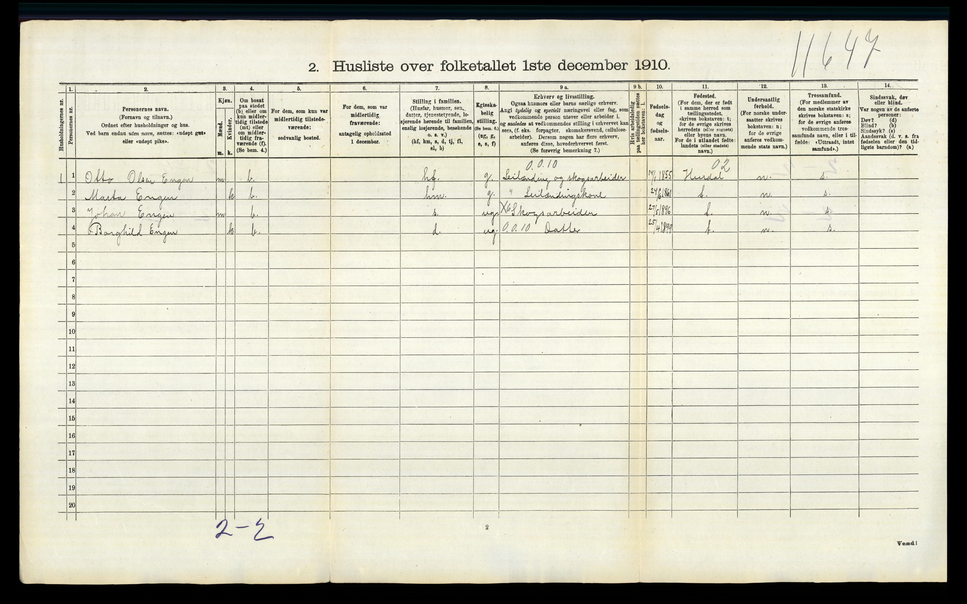 RA, 1910 census for Nannestad, 1910, p. 1550