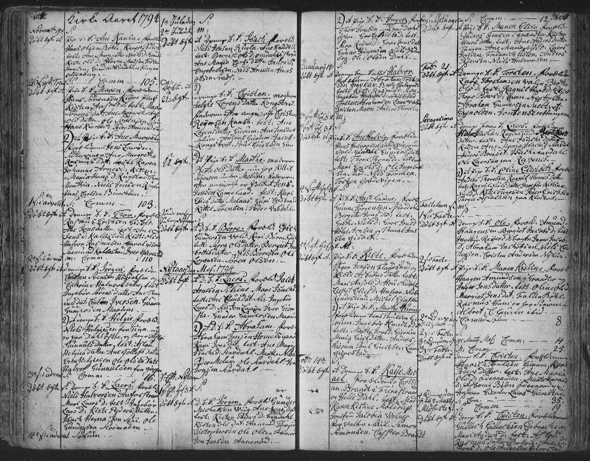 Solum kirkebøker, AV/SAKO-A-306/F/Fa/L0003: Parish register (official) no. I 3, 1761-1814, p. 104-105