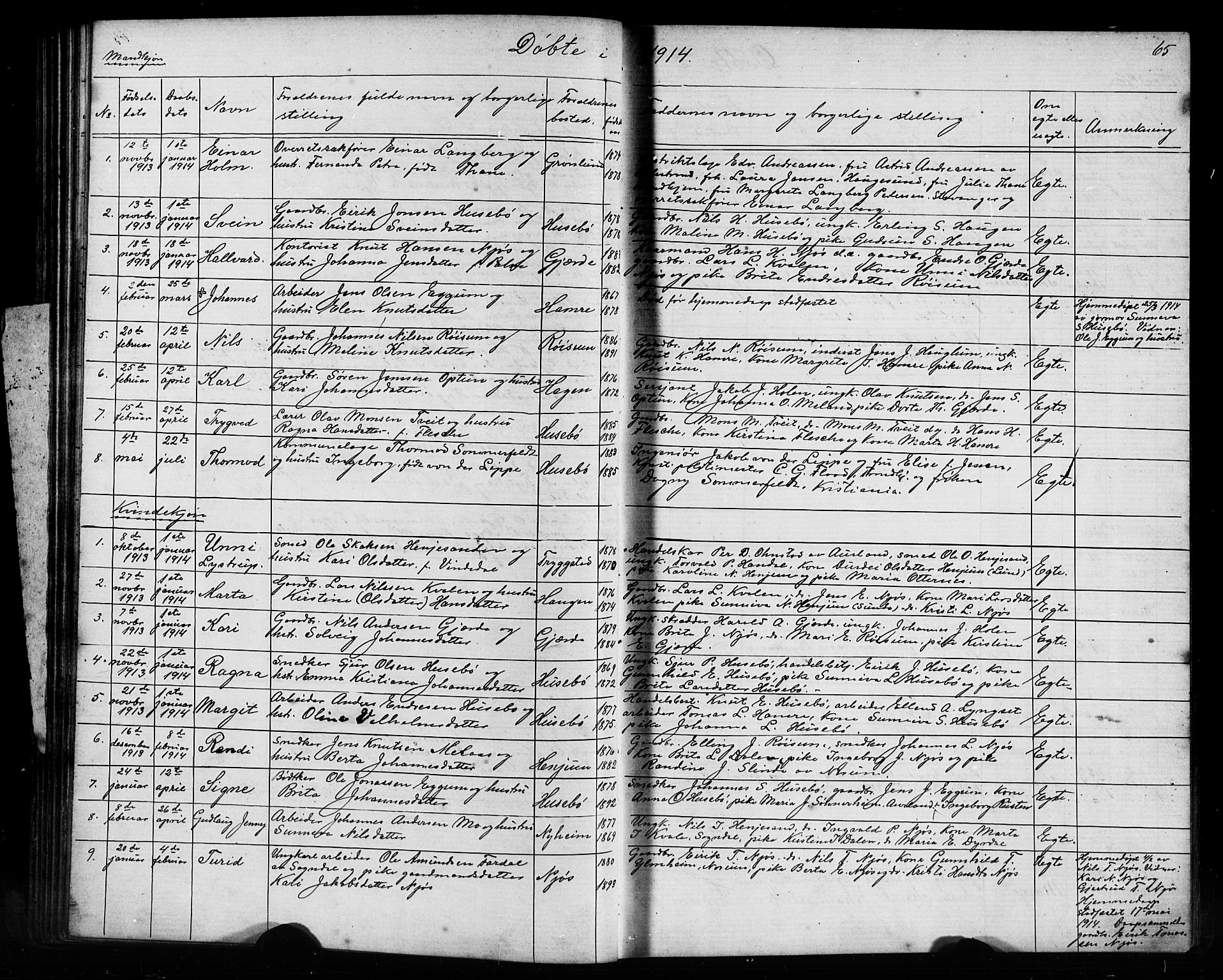 Leikanger sokneprestembete, AV/SAB-A-81001/H/Hab/Haba/L0001: Parish register (copy) no. A 1, 1873-1916, p. 65