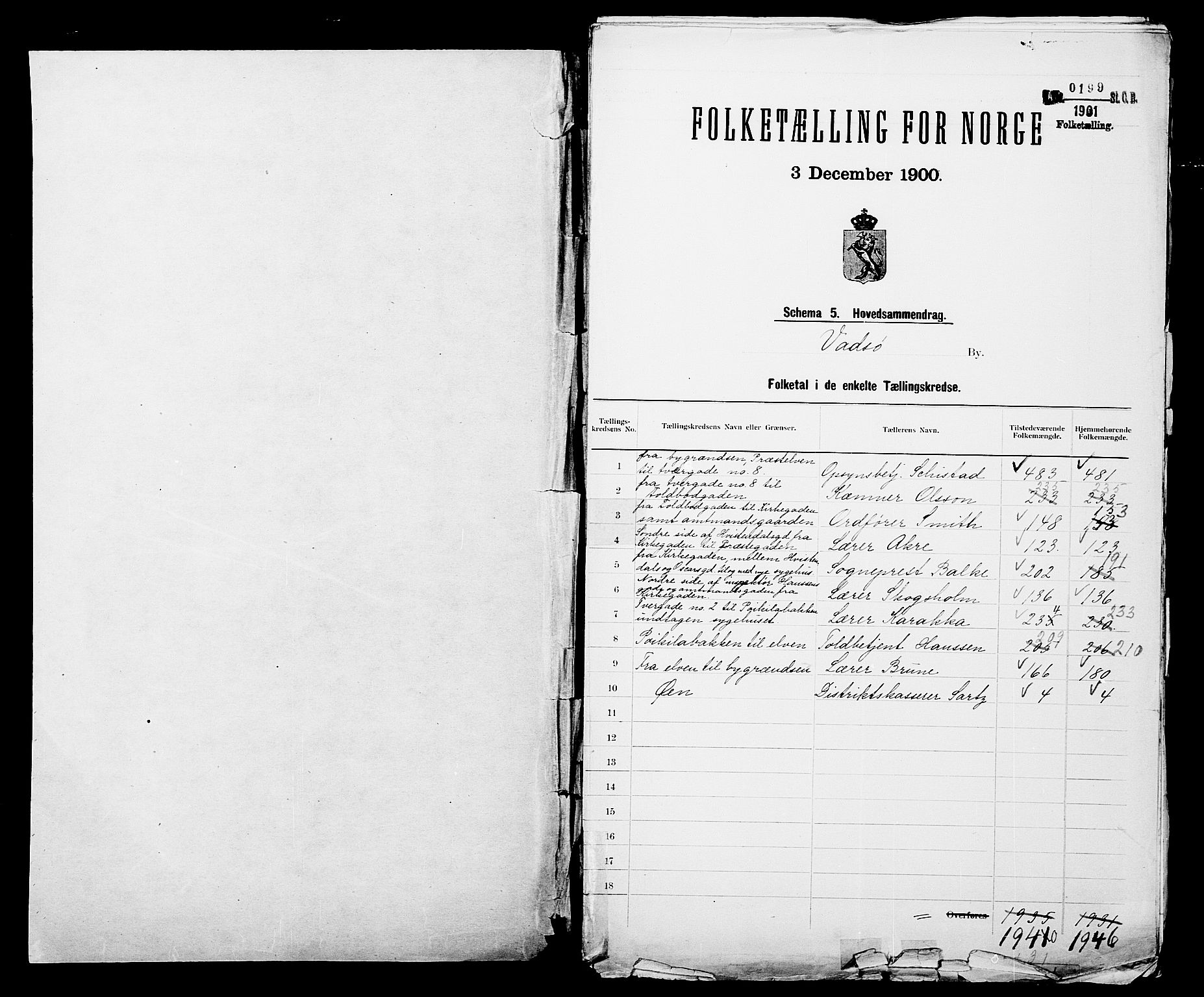 SATØ, 1900 census for Vadsø, 1900, p. 2