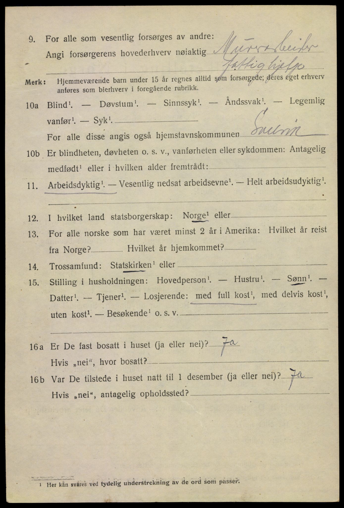 SAKO, 1920 census for Svelvik, 1920, p. 3104