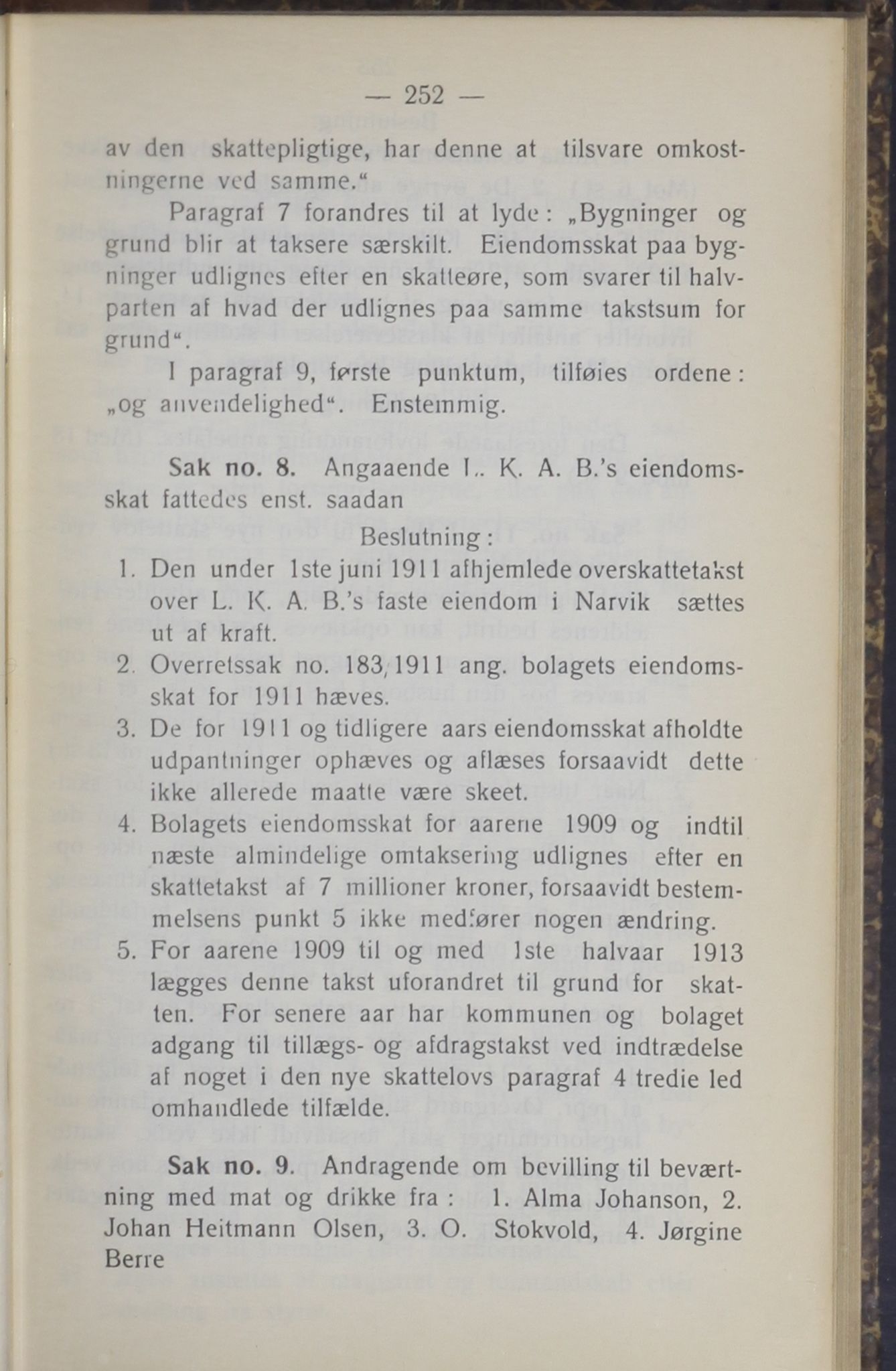 Narvik kommune. Formannskap , AIN/K-18050.150/A/Ab/L0003: Møtebok, 1913