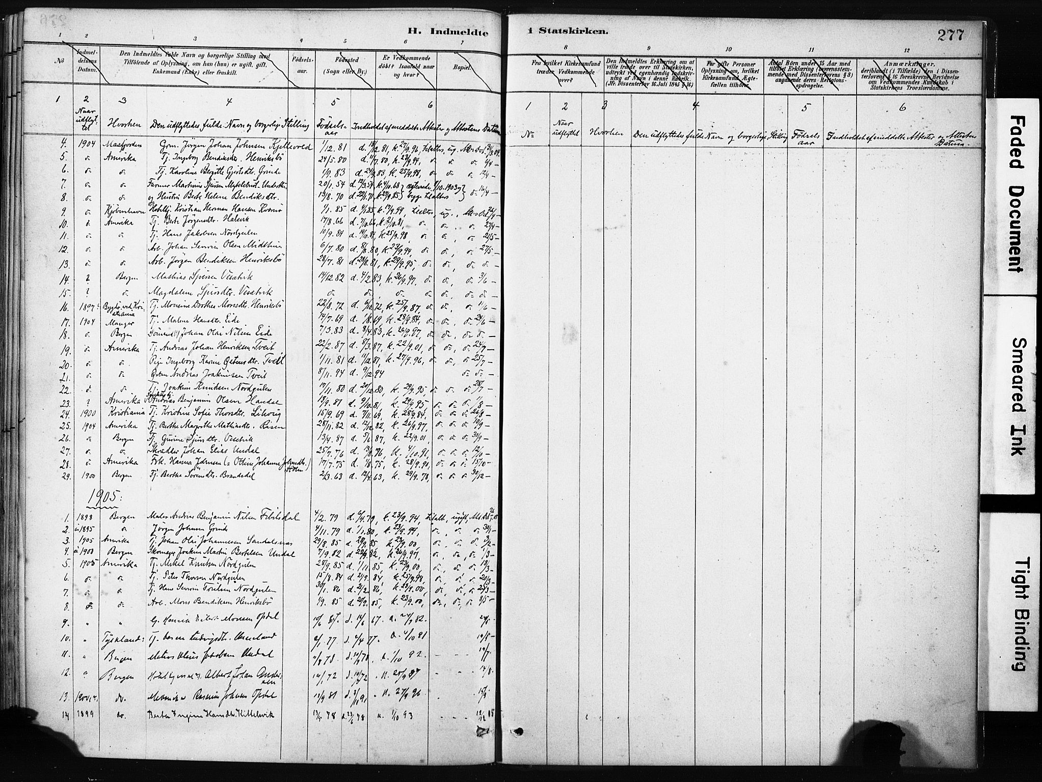 Gulen sokneprestembete, SAB/A-80201/H/Haa/Haab/L0001: Parish register (official) no. B 1, 1881-1905, p. 277