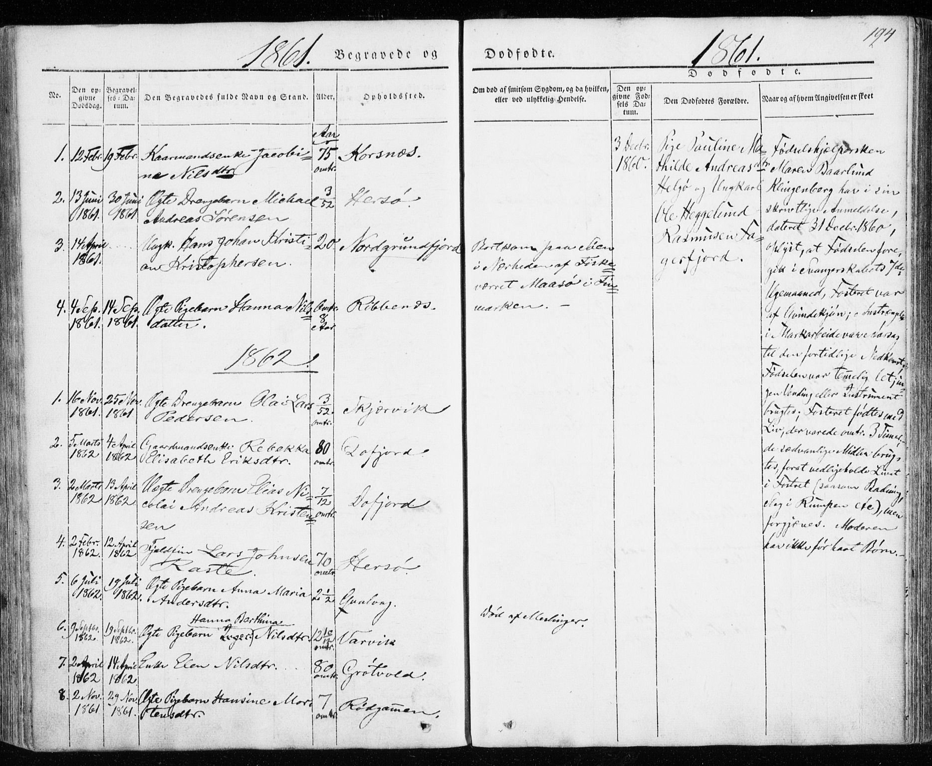 Karlsøy sokneprestembete, SATØ/S-1299/H/Ha/Haa/L0009kirke: Parish register (official) no. 9, 1838-1867, p. 194