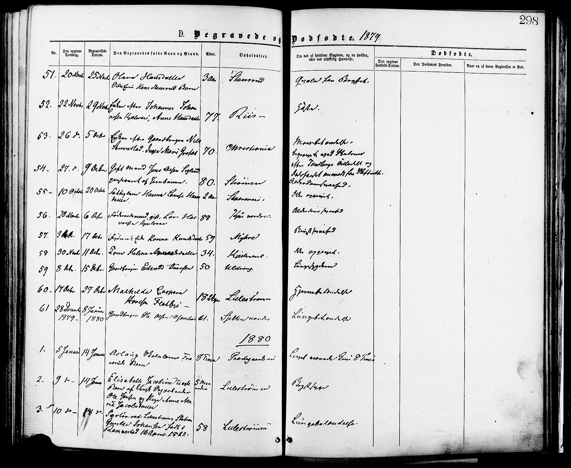 Skedsmo prestekontor Kirkebøker, AV/SAO-A-10033a/F/Fa/L0012: Parish register (official) no. I 12, 1876-1883, p. 298