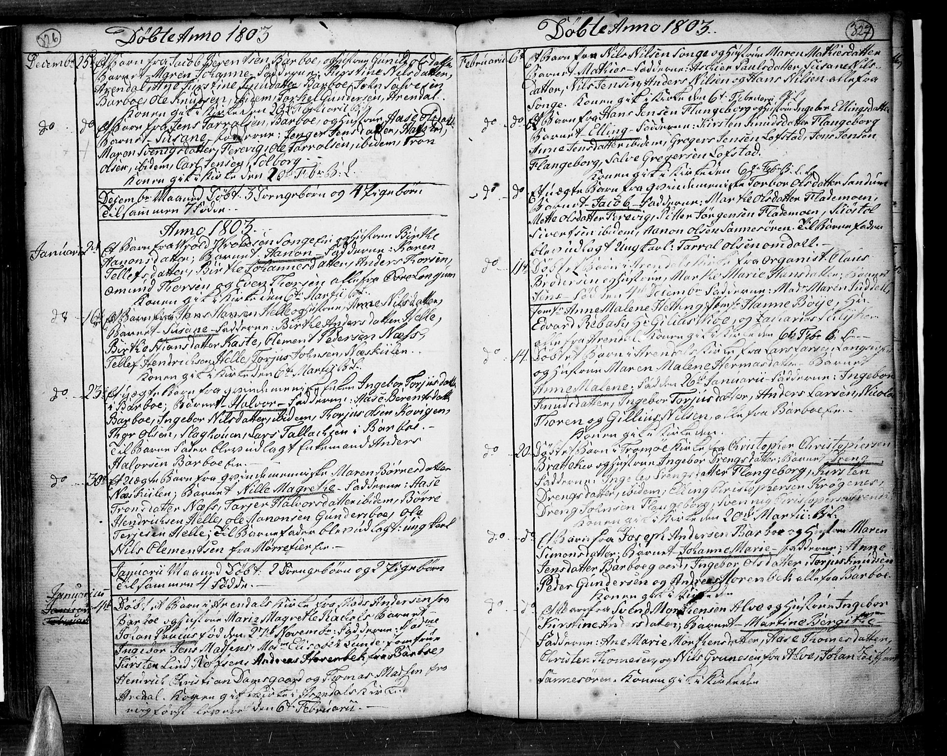 Tromøy sokneprestkontor, SAK/1111-0041/F/Fa/L0002: Parish register (official) no. A 2, 1773-1808, p. 326-327