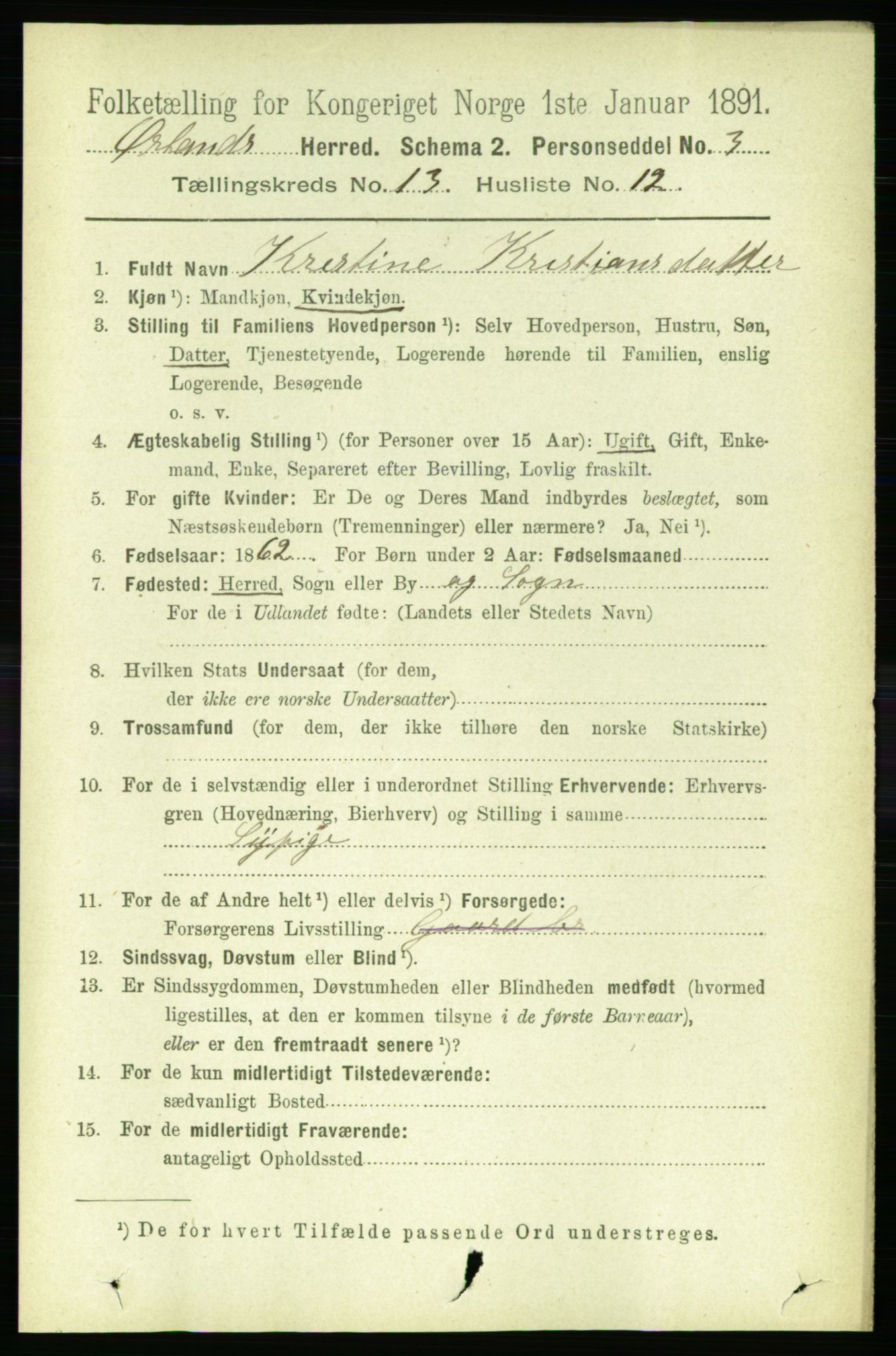 RA, 1891 census for 1621 Ørland, 1891, p. 5946