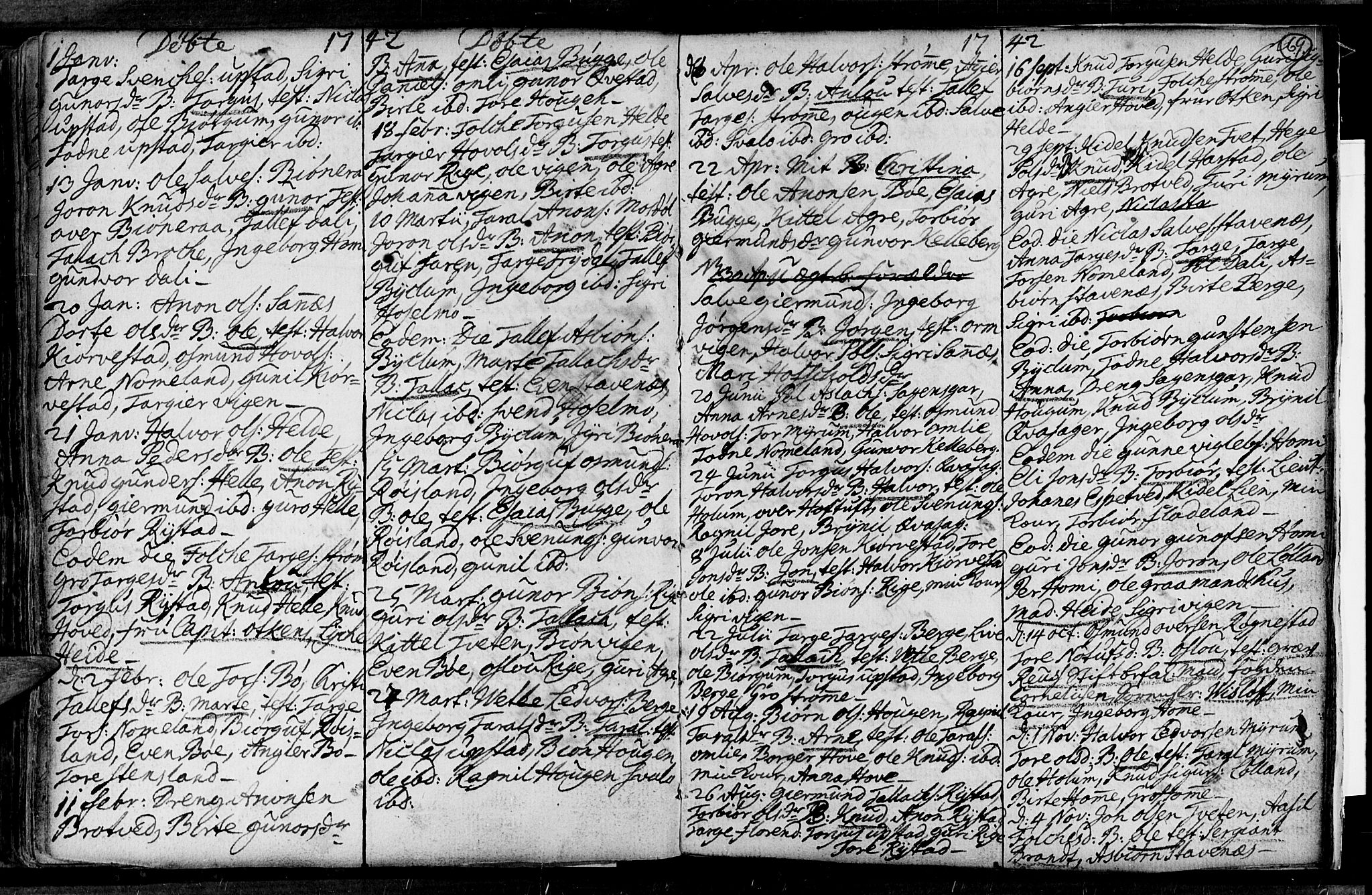 Valle sokneprestkontor, SAK/1111-0044/F/Fa/Fac/L0001: Parish register (official) no. A 1, 1714-1745, p. 69