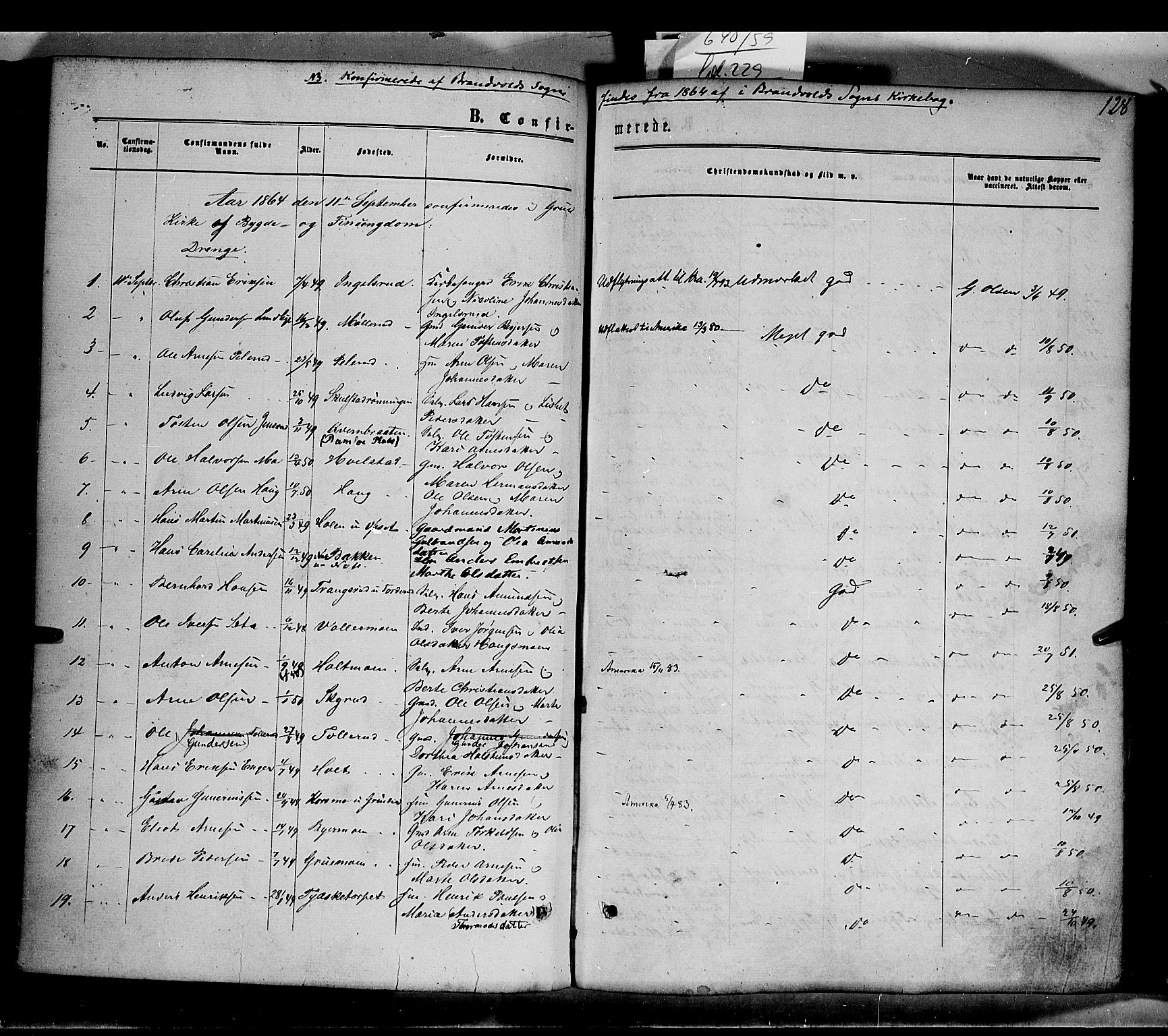 Grue prestekontor, SAH/PREST-036/H/Ha/Haa/L0010: Parish register (official) no. 10, 1864-1873, p. 128
