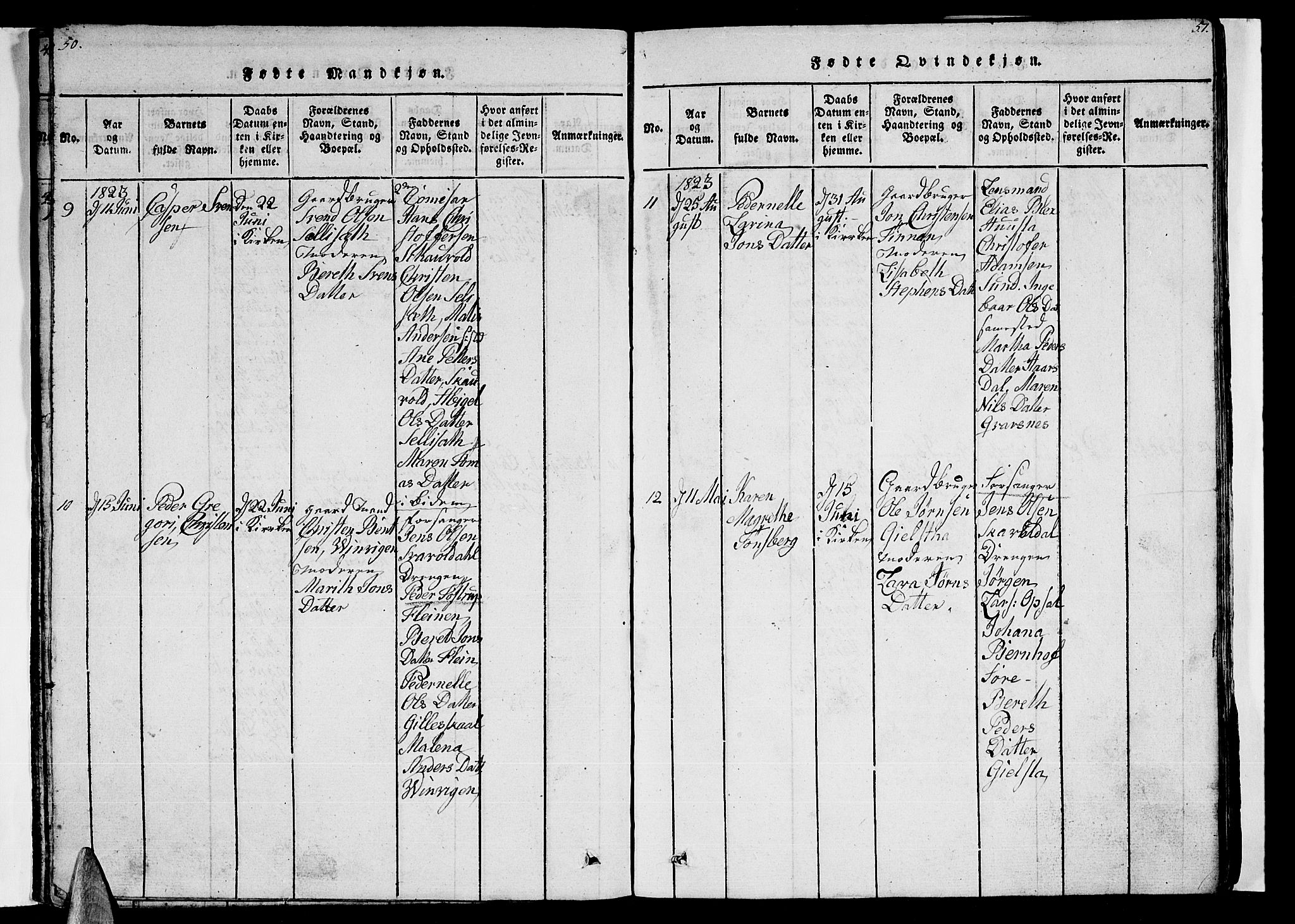 Ministerialprotokoller, klokkerbøker og fødselsregistre - Nordland, AV/SAT-A-1459/805/L0105: Parish register (copy) no. 805C01, 1820-1839, p. 50-51