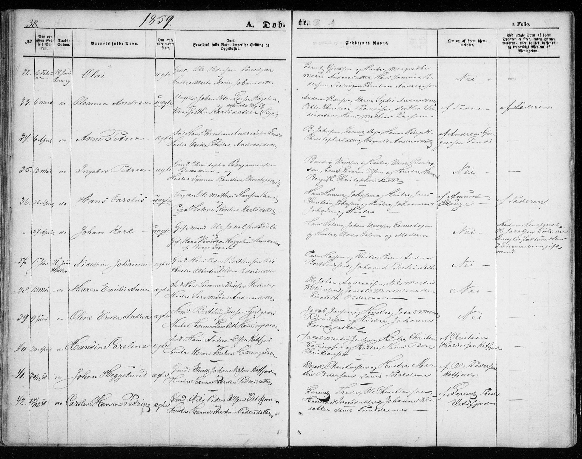 Lenvik sokneprestembete, SATØ/S-1310/H/Ha/Haa/L0007kirke: Parish register (official) no. 7, 1855-1865, p. 38
