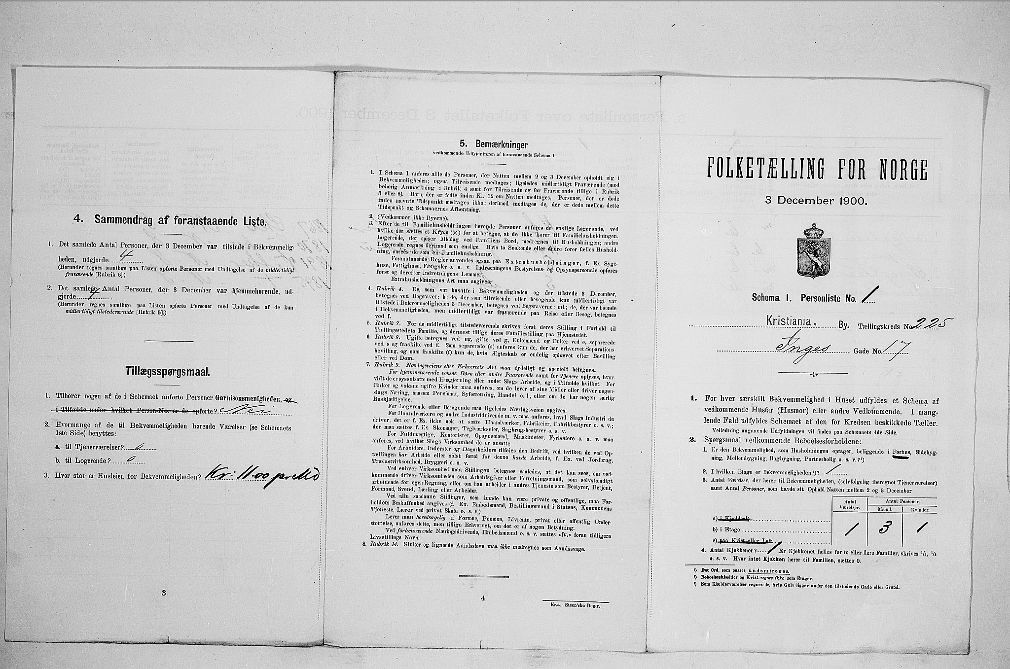 SAO, 1900 census for Kristiania, 1900, p. 41533