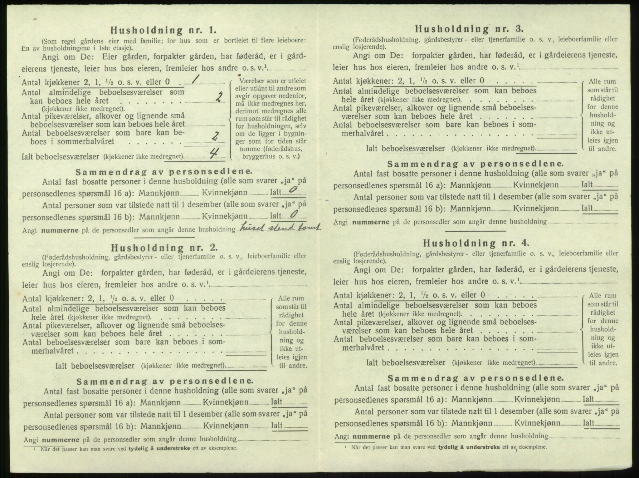 SAB, 1920 census for Brekke, 1920, p. 242