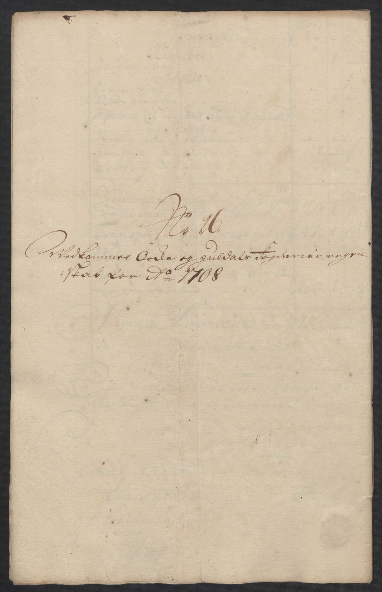 Rentekammeret inntil 1814, Reviderte regnskaper, Fogderegnskap, AV/RA-EA-4092/R60/L3958: Fogderegnskap Orkdal og Gauldal, 1708, p. 272