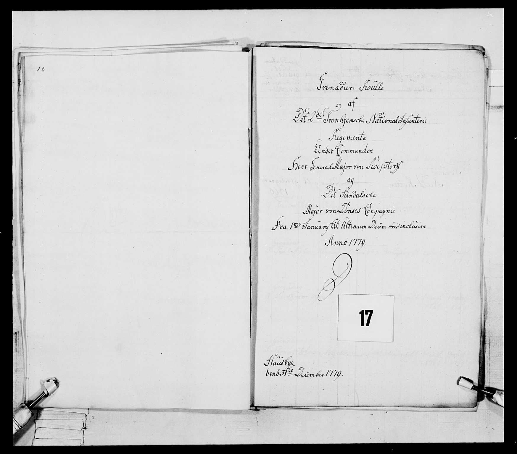 Generalitets- og kommissariatskollegiet, Det kongelige norske kommissariatskollegium, RA/EA-5420/E/Eh/L0078: 2. Trondheimske nasjonale infanteriregiment, 1779-1780, p. 59