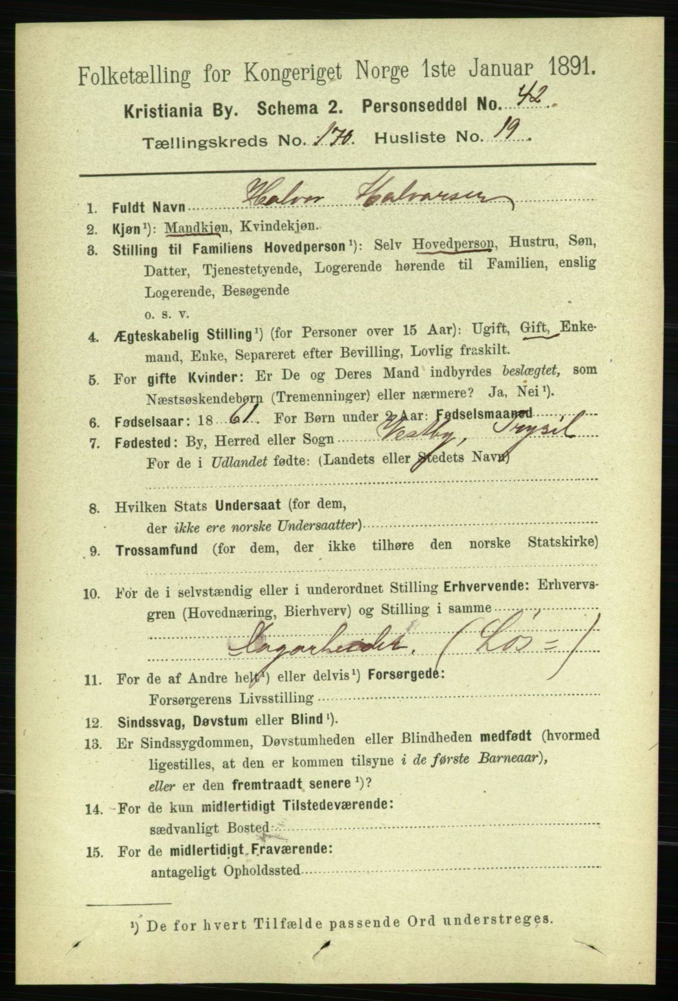 RA, 1891 census for 0301 Kristiania, 1891, p. 100352