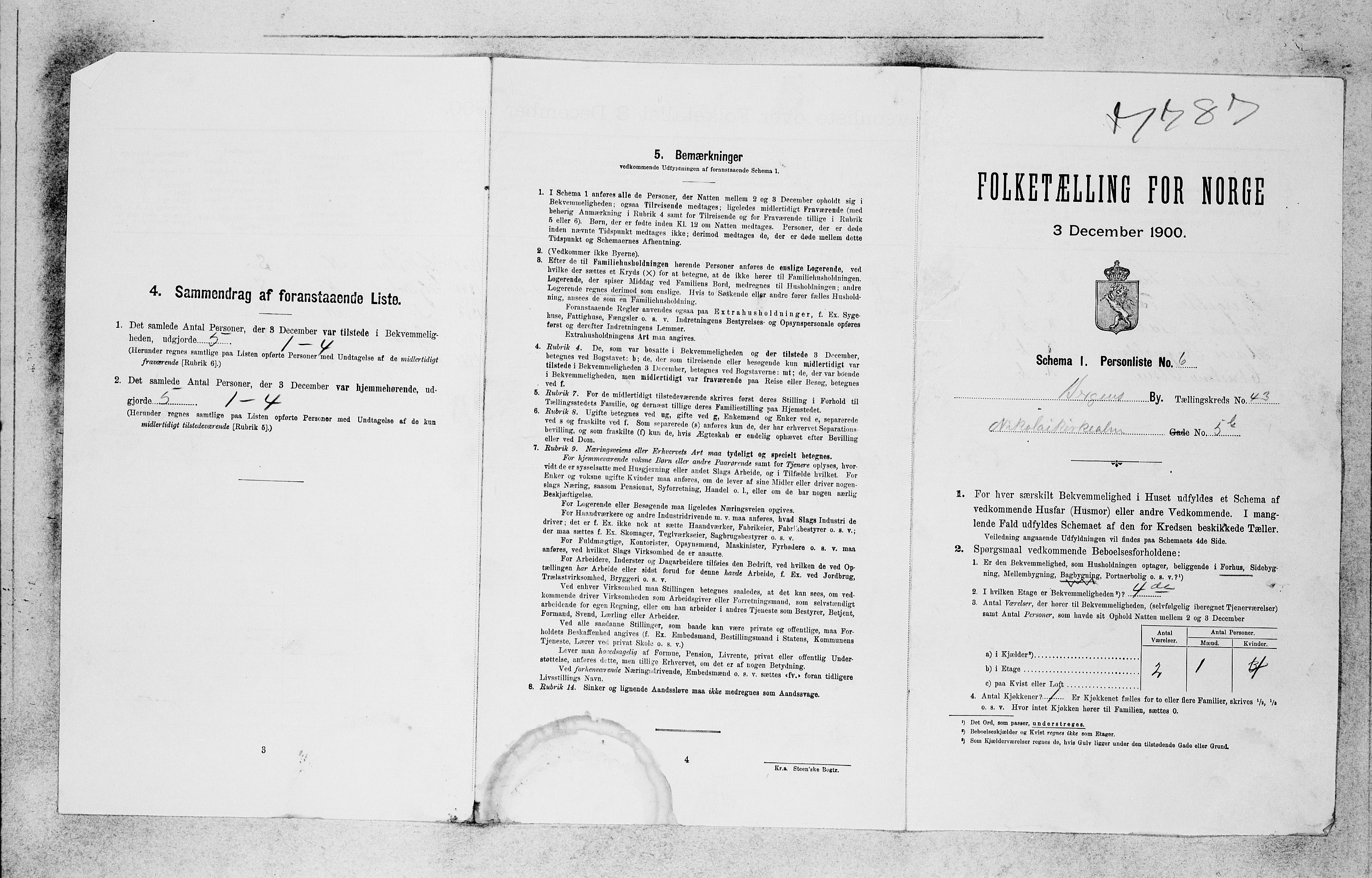 SAB, 1900 census for Bergen, 1900, p. 7991