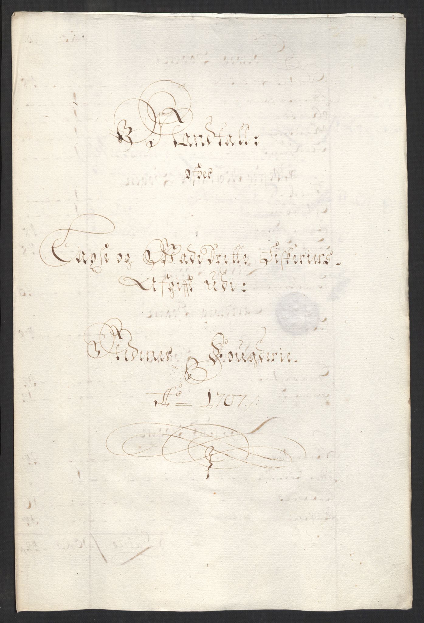 Rentekammeret inntil 1814, Reviderte regnskaper, Fogderegnskap, AV/RA-EA-4092/R39/L2318: Fogderegnskap Nedenes, 1706-1709, p. 134