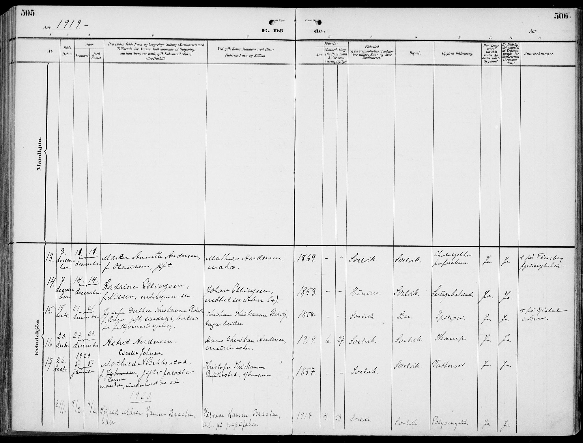 Strømm kirkebøker, AV/SAKO-A-322/F/Fb/L0002: Parish register (official) no. II 2, 1900-1919, p. 505-506