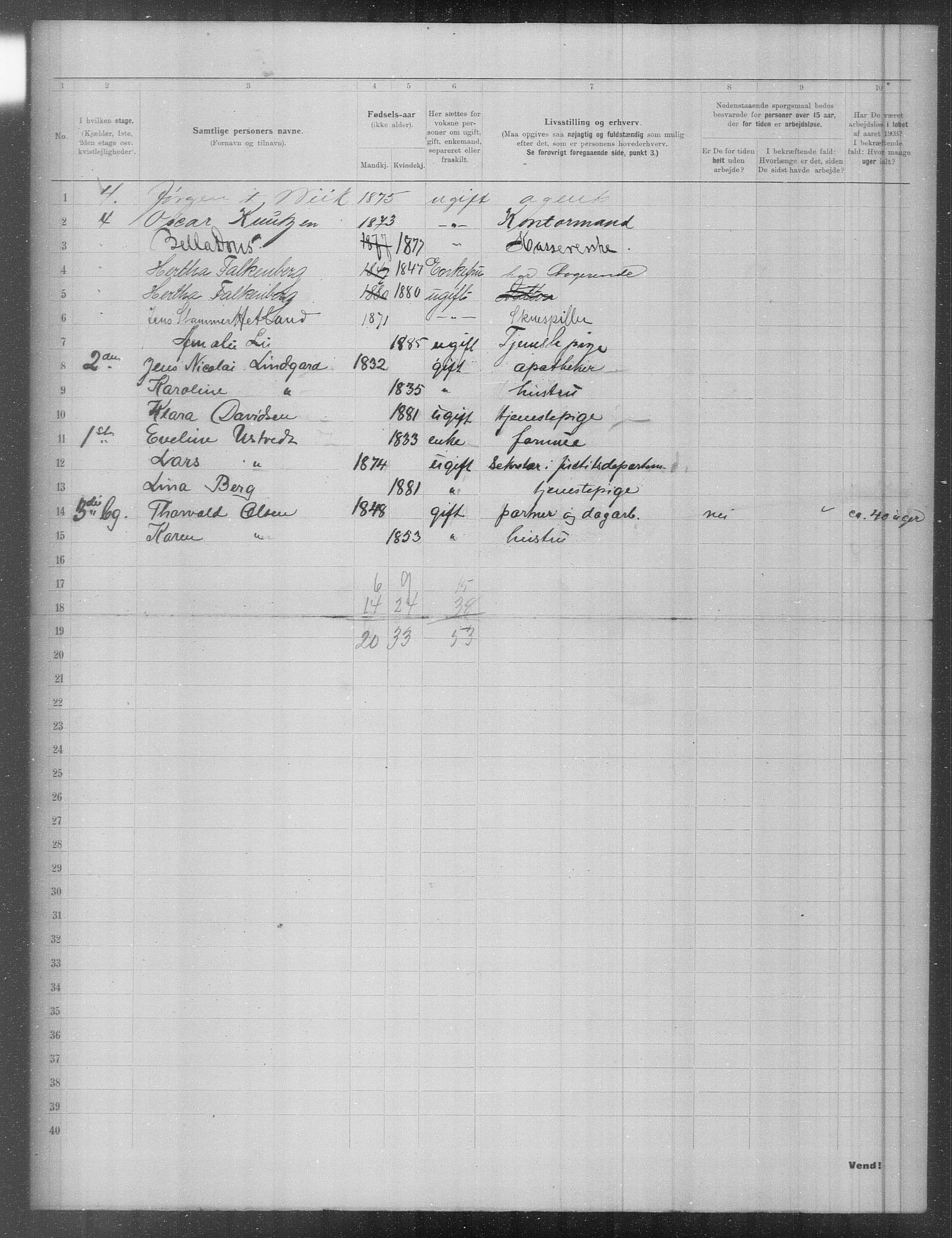 OBA, Municipal Census 1903 for Kristiania, 1903, p. 2180