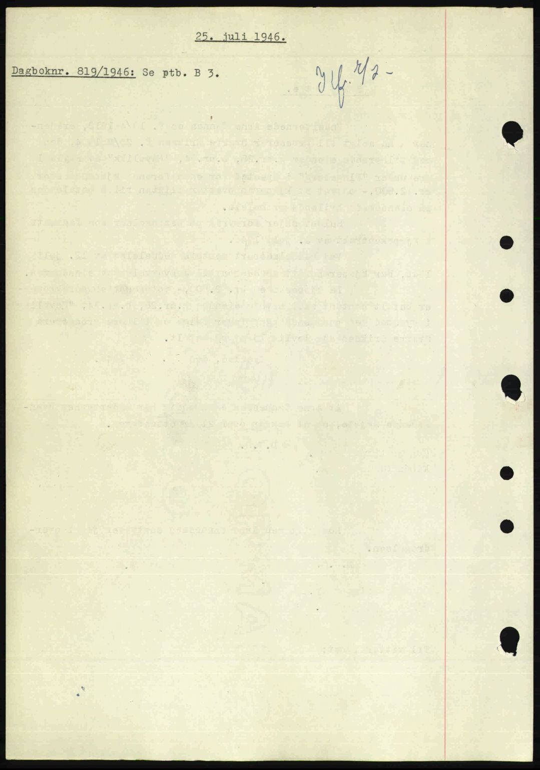Nedenes sorenskriveri, AV/SAK-1221-0006/G/Gb/Gba/L0055: Mortgage book no. A7, 1946-1946, Diary no: : 817/1946
