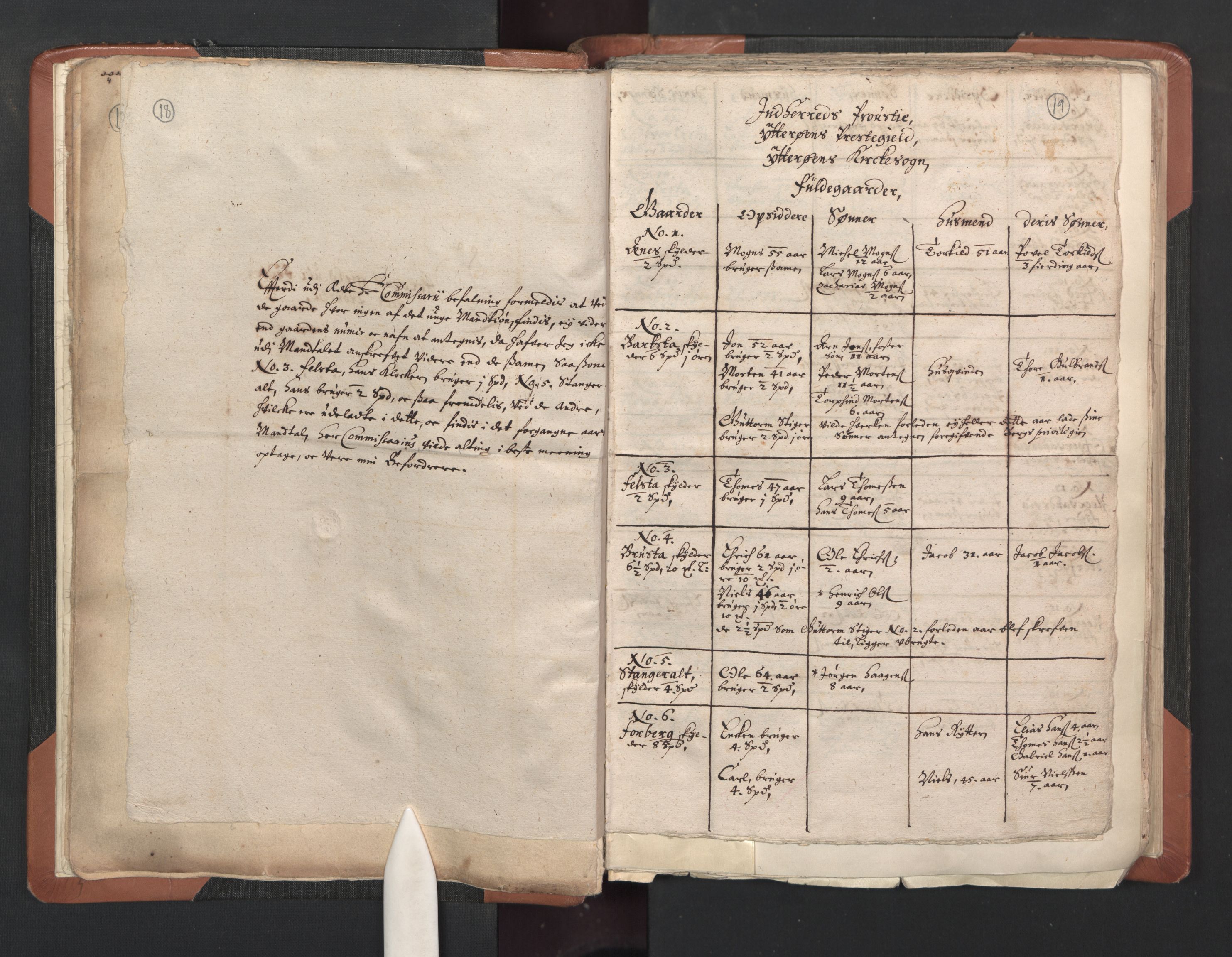 RA, Vicar's Census 1664-1666, no. 33: Innherad deanery, 1664-1666, p. 18-19