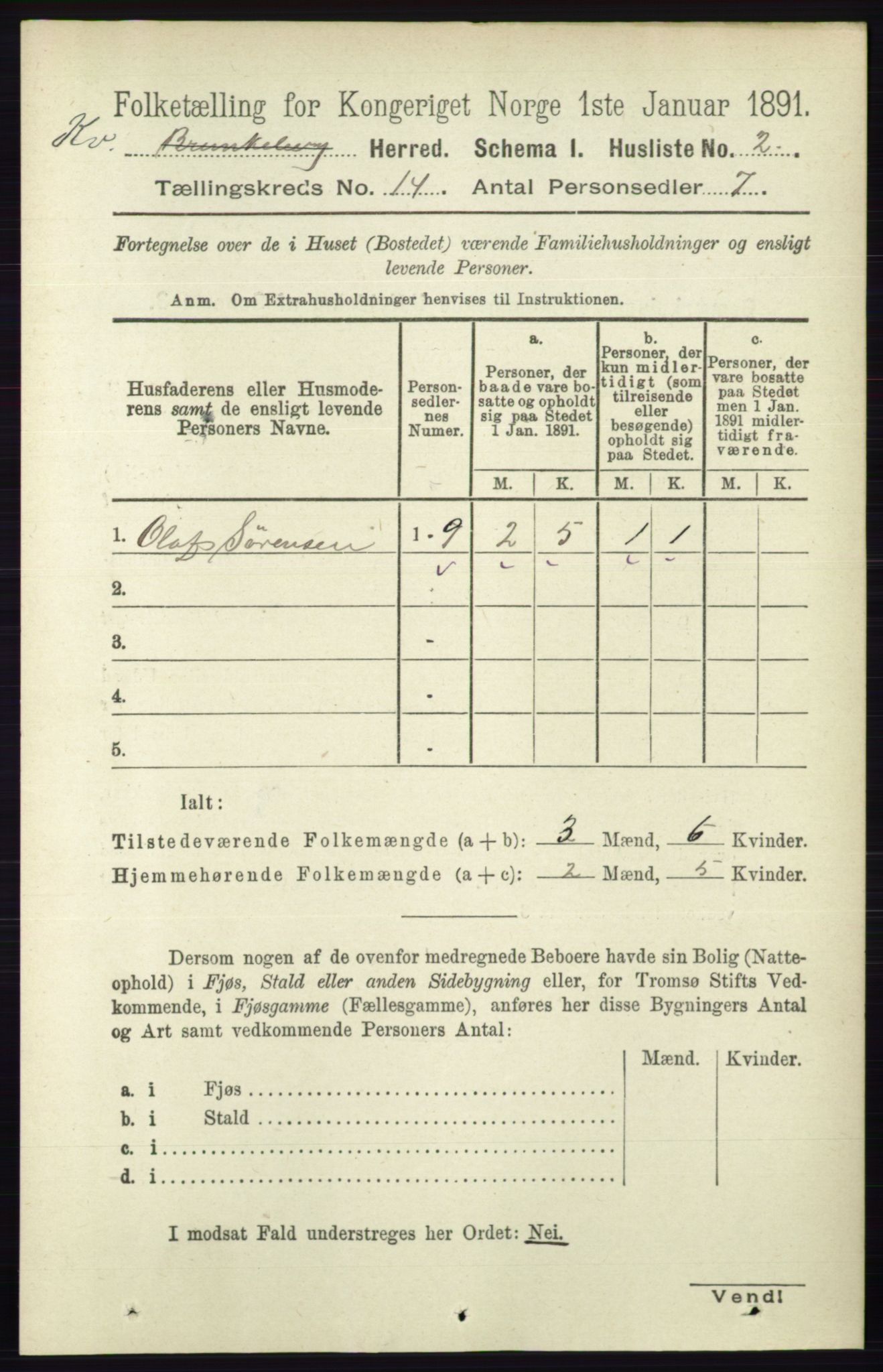 RA, 1891 census for 0829 Kviteseid, 1891, p. 3317