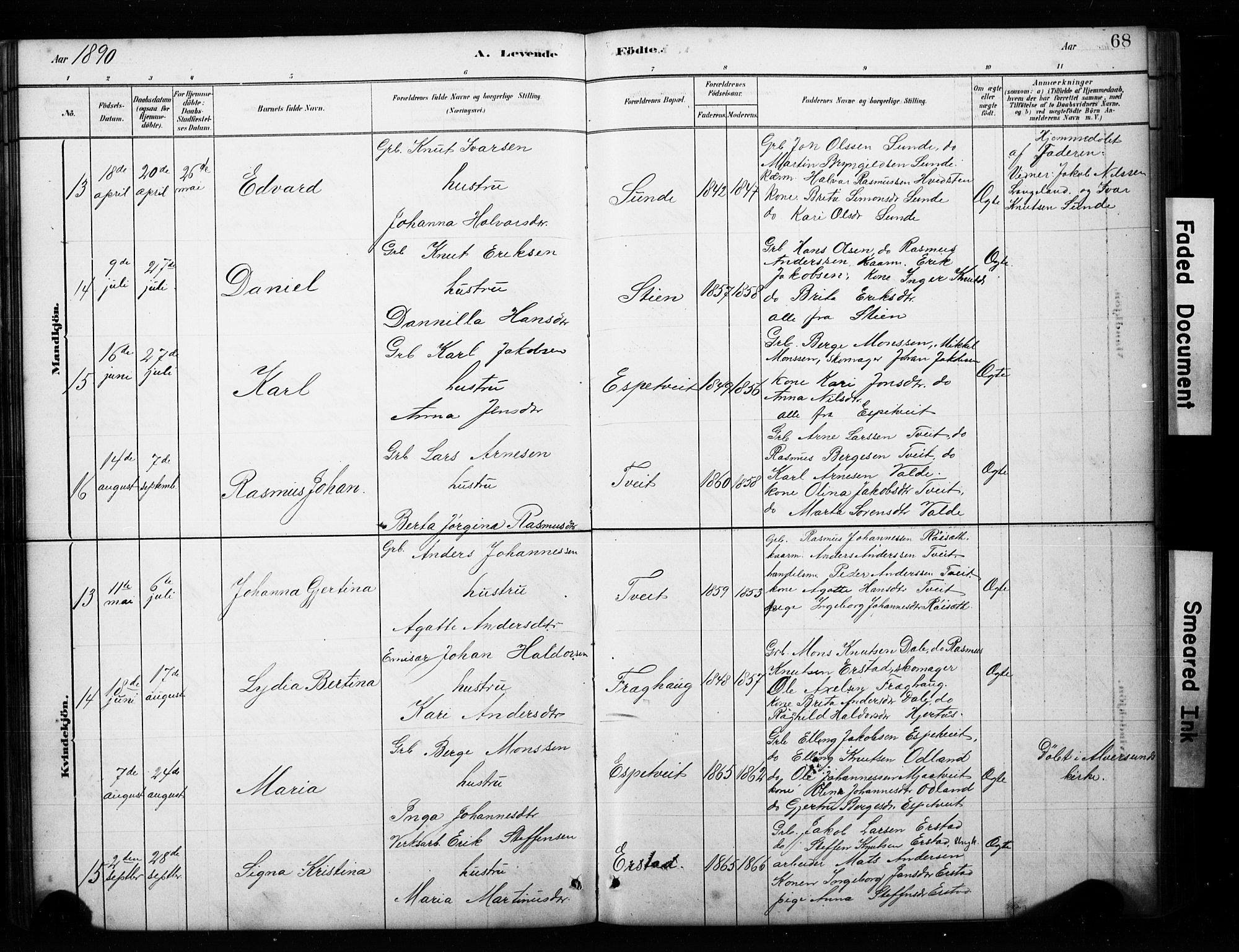 Alversund Sokneprestembete, AV/SAB-A-73901/H/Ha/Hab: Parish register (copy) no. C 3, 1881-1894, p. 68