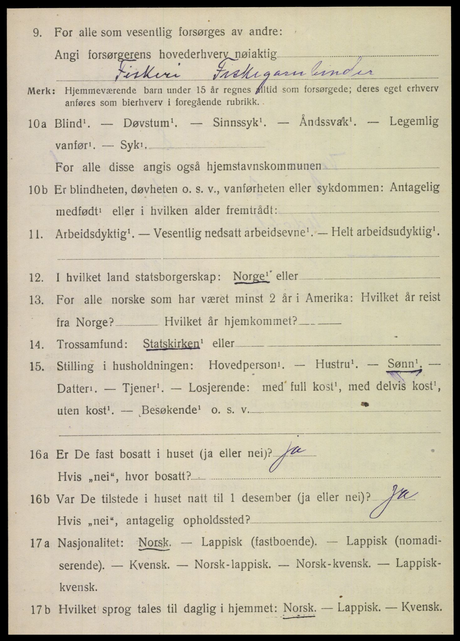 SAT, 1920 census for Vega, 1920, p. 994