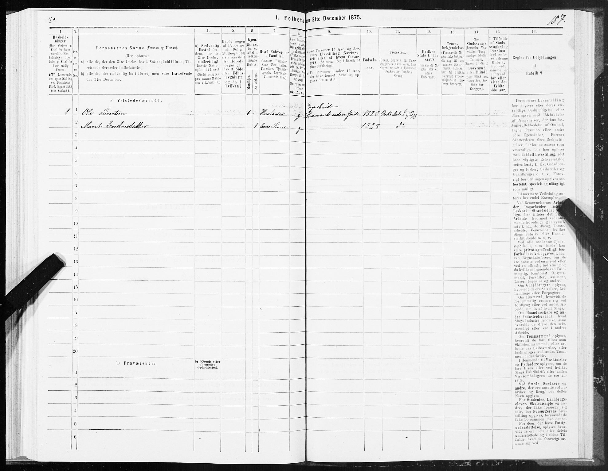 SAT, 1875 census for 1638P Orkdal, 1875, p. 8187