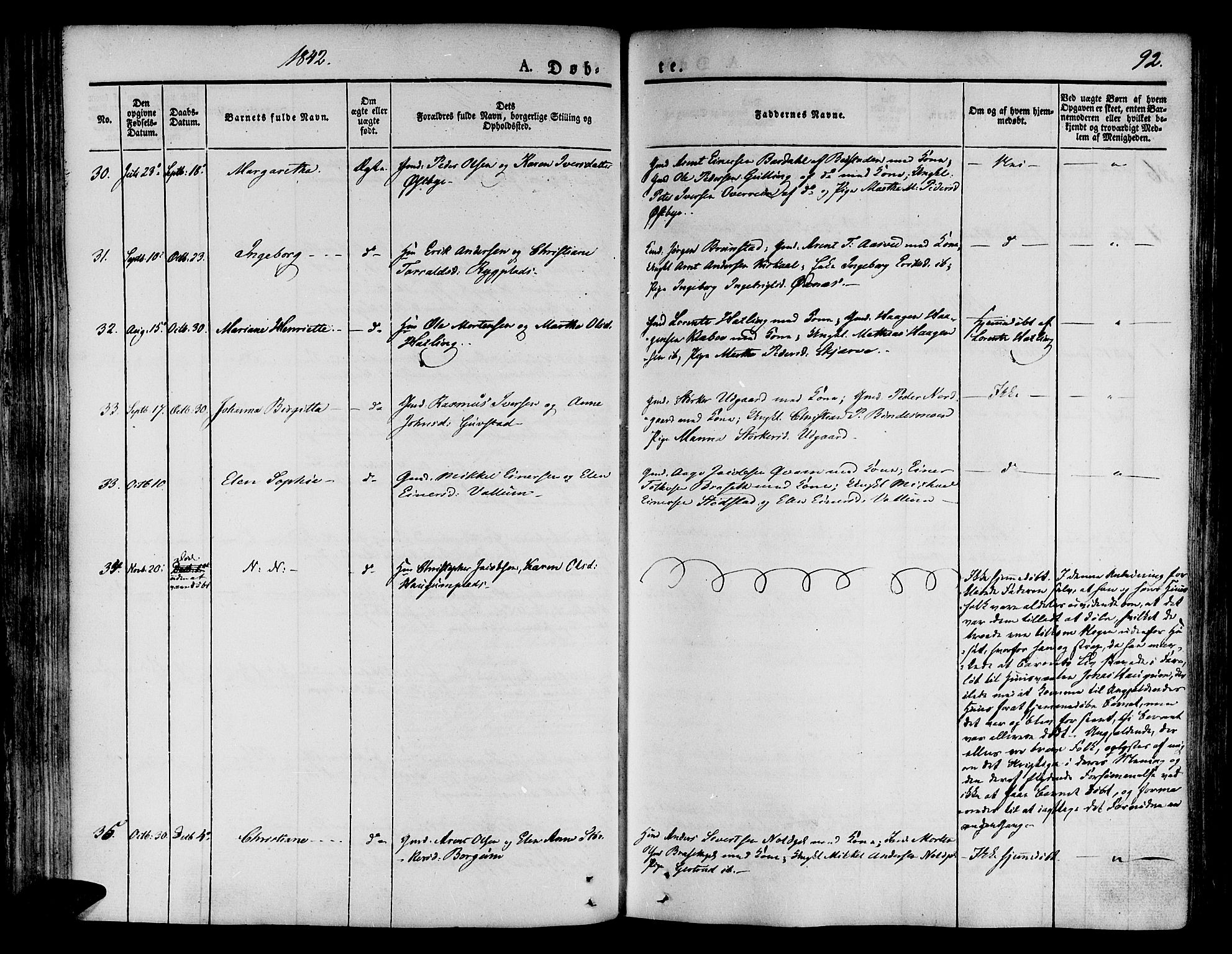 Ministerialprotokoller, klokkerbøker og fødselsregistre - Nord-Trøndelag, SAT/A-1458/746/L0445: Parish register (official) no. 746A04, 1826-1846, p. 92