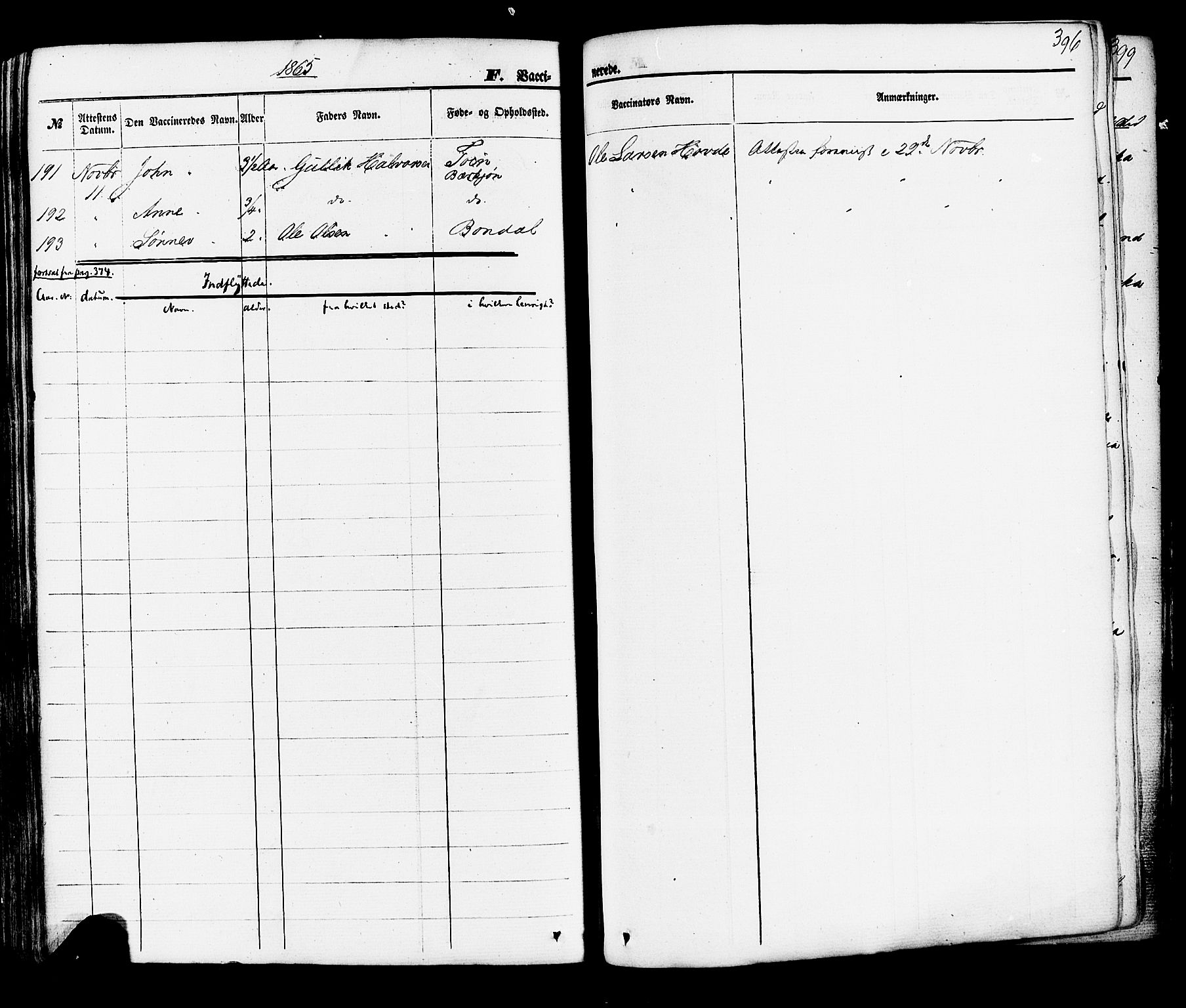Hjartdal kirkebøker, AV/SAKO-A-270/F/Fa/L0009: Parish register (official) no. I 9, 1860-1879, p. 396