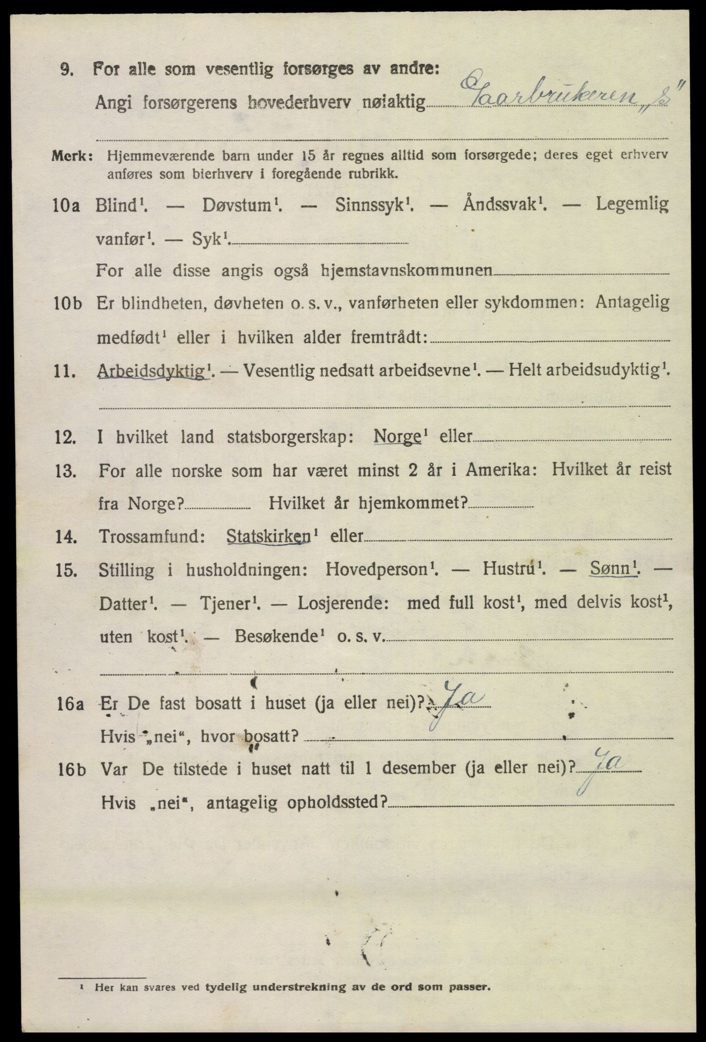 SAK, 1920 census for Froland, 1920, p. 4278