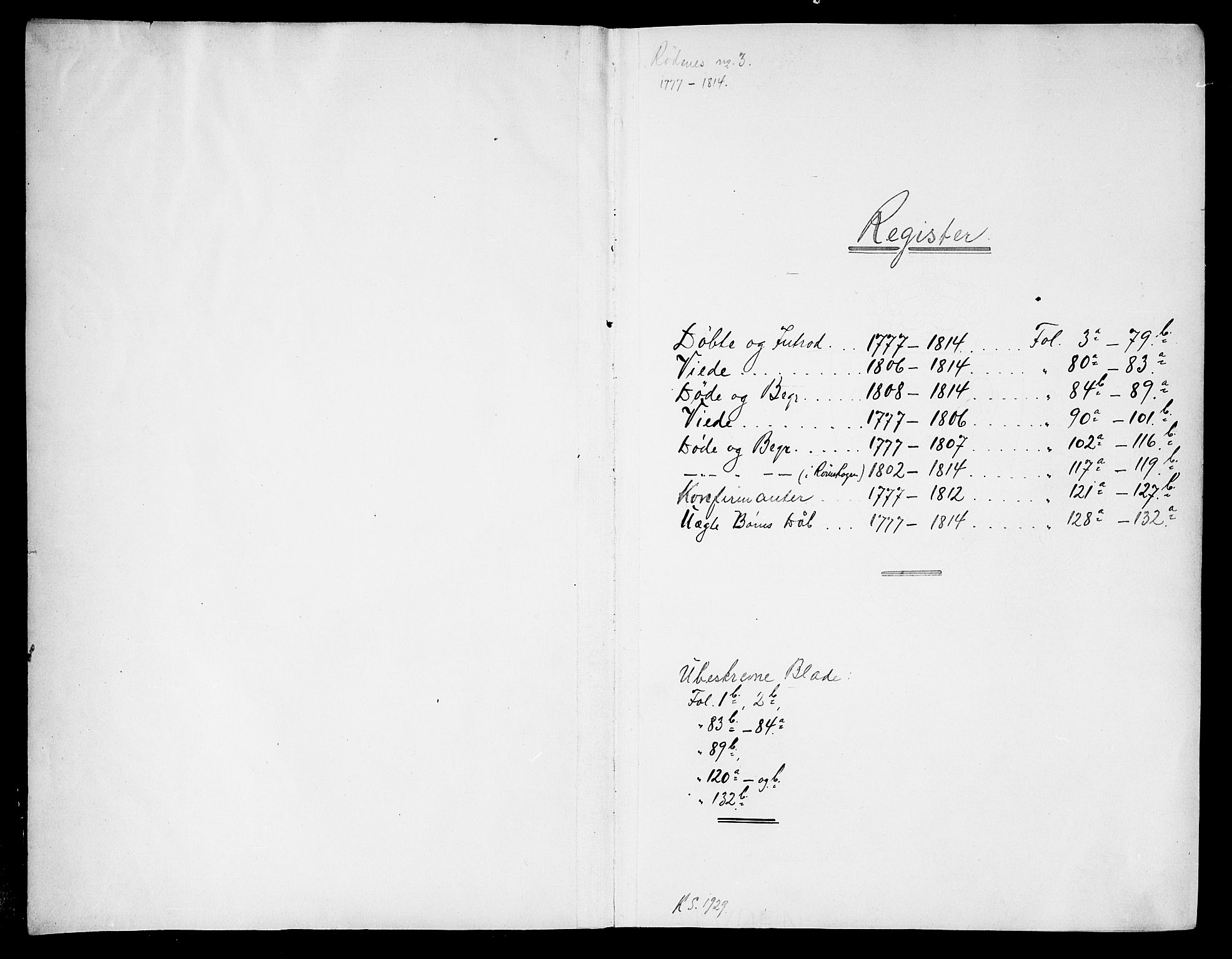 Rødenes prestekontor Kirkebøker, AV/SAO-A-2005/F/Fa/L0003: Parish register (official) no. I 3, 1777-1814