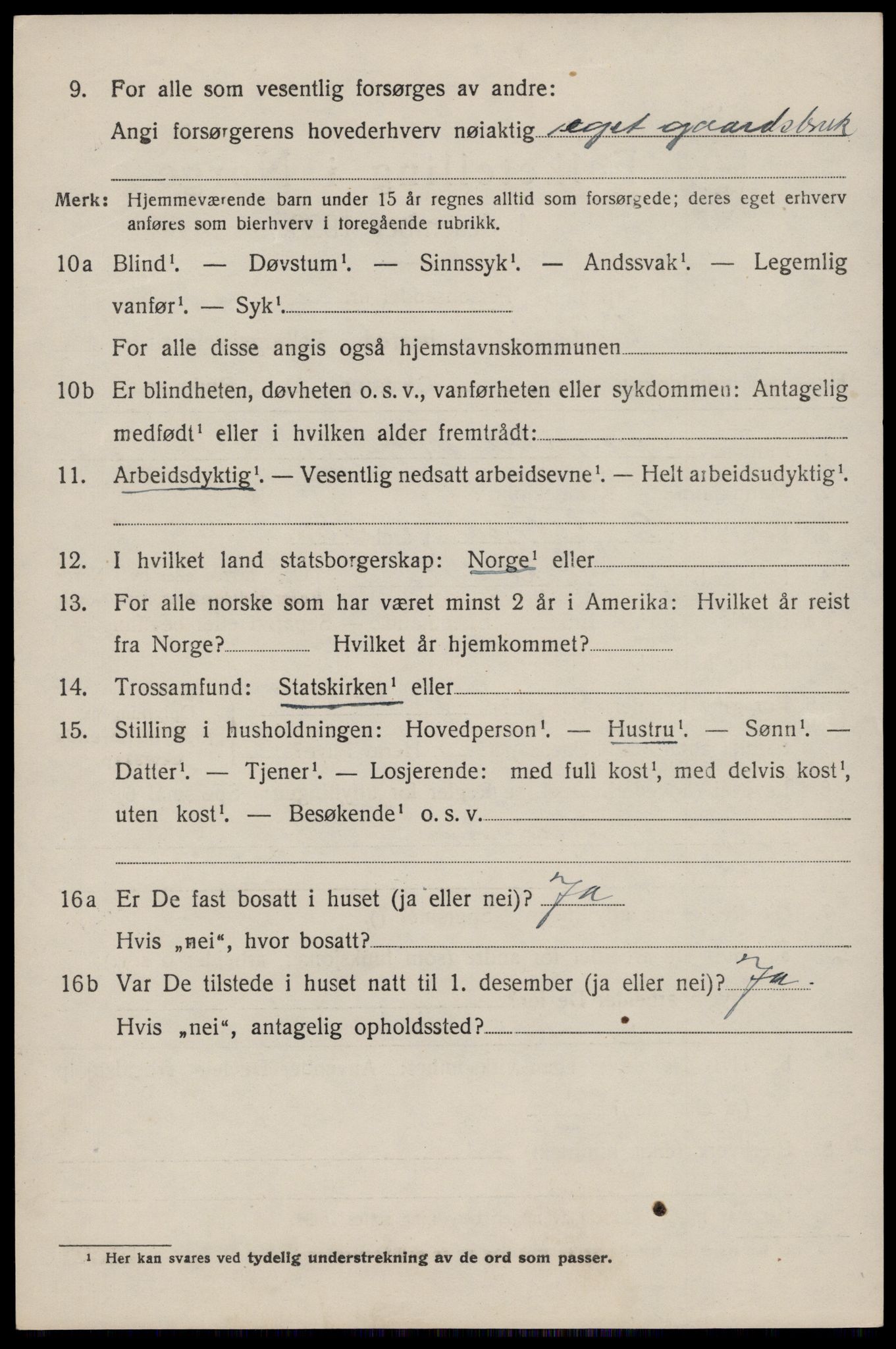 SAST, 1920 census for Vikedal, 1920, p. 1416