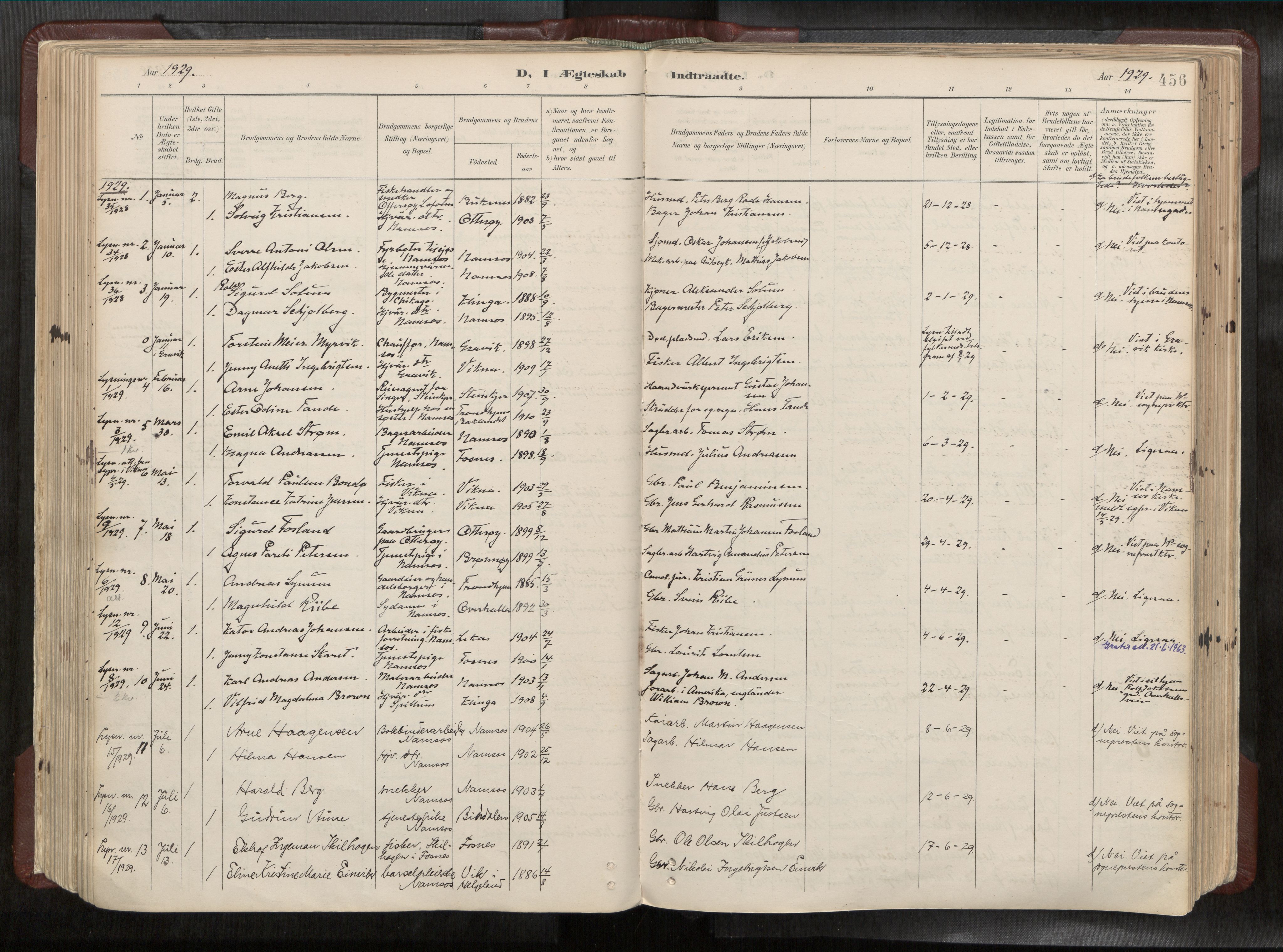 Ministerialprotokoller, klokkerbøker og fødselsregistre - Nord-Trøndelag, SAT/A-1458/768/L0579a: Parish register (official) no. 768A14, 1887-1931, p. 456