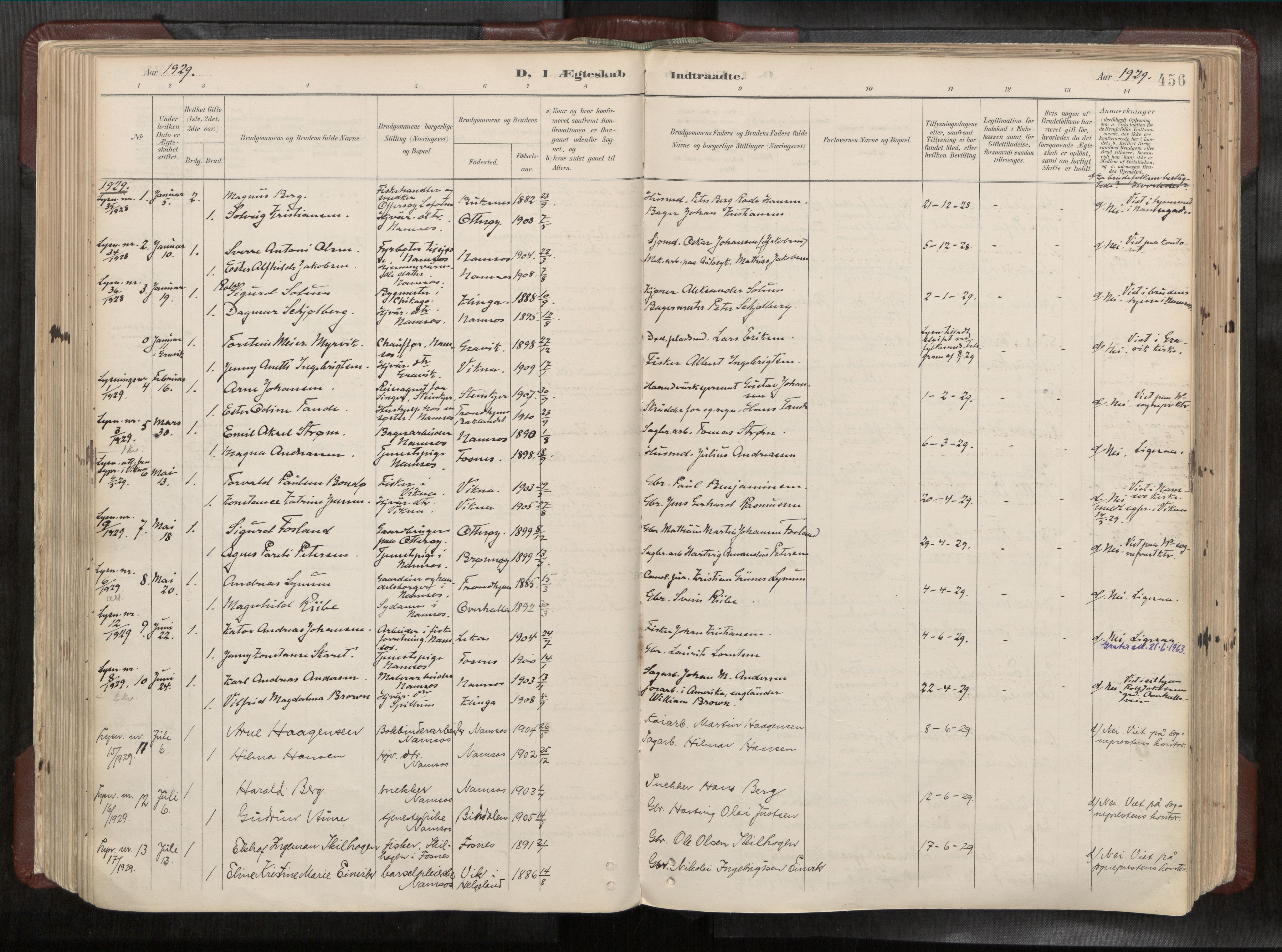 Ministerialprotokoller, klokkerbøker og fødselsregistre - Nord-Trøndelag, AV/SAT-A-1458/768/L0579a: Parish register (official) no. 768A14, 1887-1931, p. 456