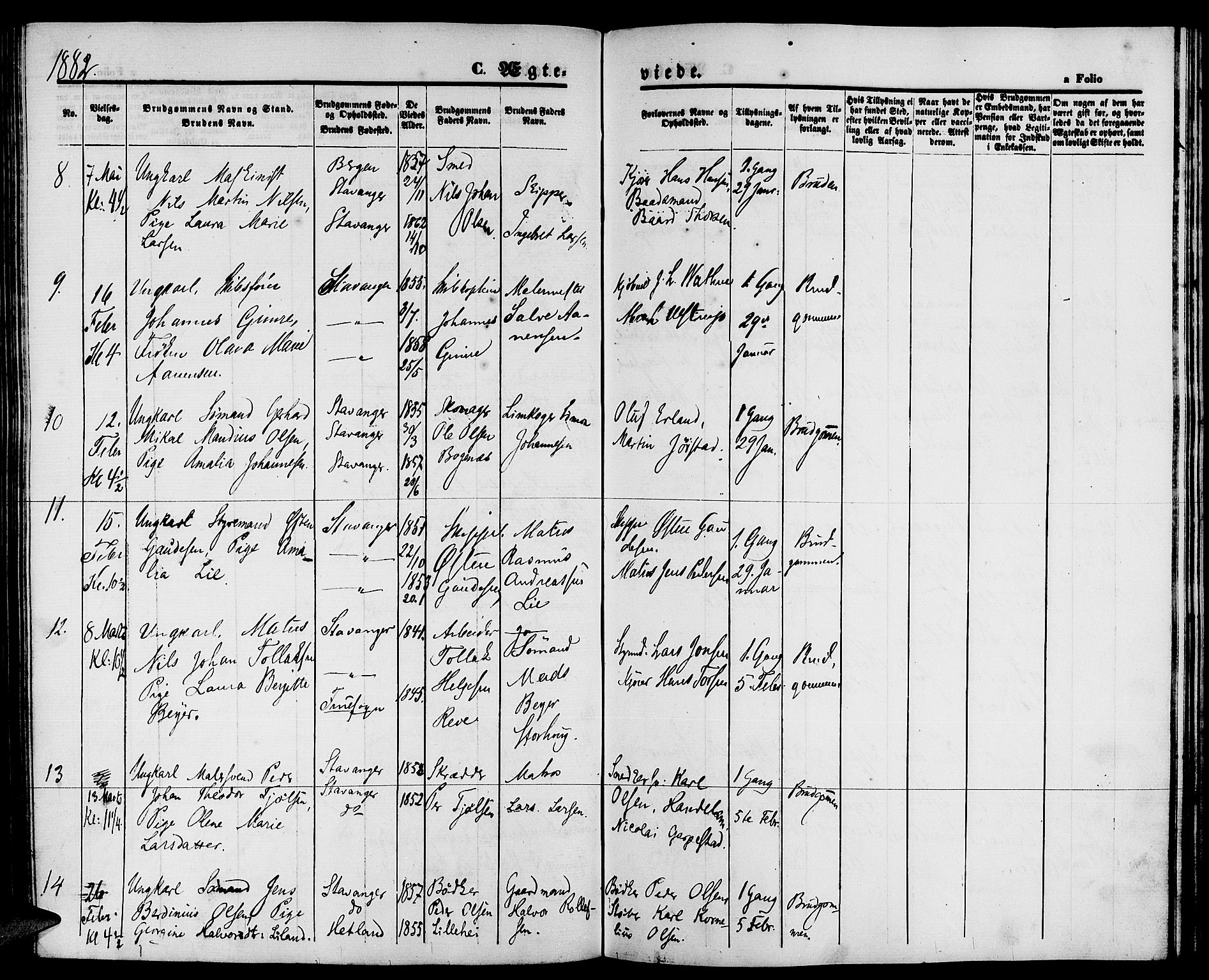 St. Petri sokneprestkontor, AV/SAST-A-101813/001/30/30BB/L0003: Parish register (copy) no. B 3, 1873-1885