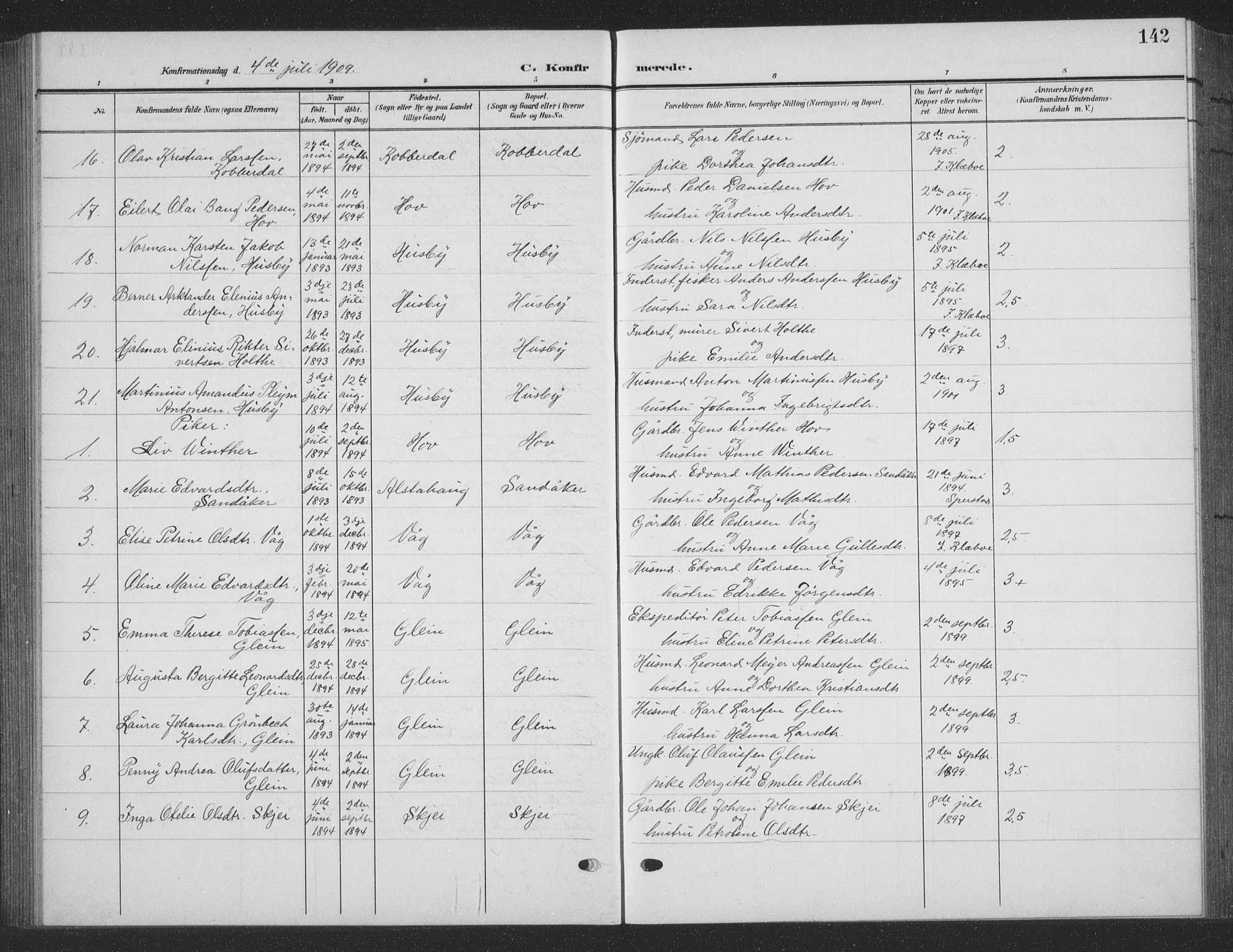 Ministerialprotokoller, klokkerbøker og fødselsregistre - Nordland, SAT/A-1459/835/L0533: Parish register (copy) no. 835C05, 1906-1939, p. 142